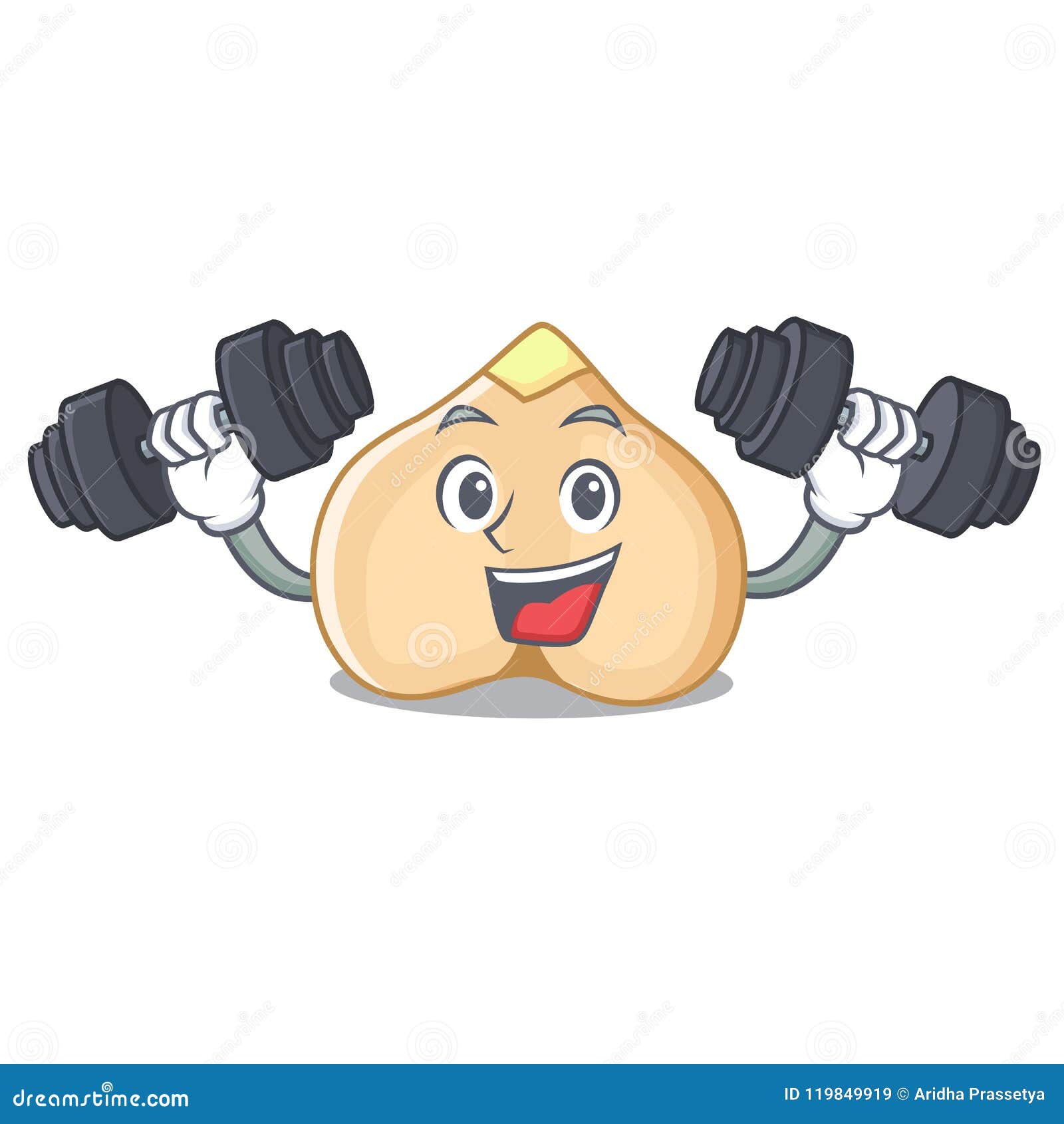 Fitness Chickpeas Character Cartoon Style Stock Vector - Illustration ...