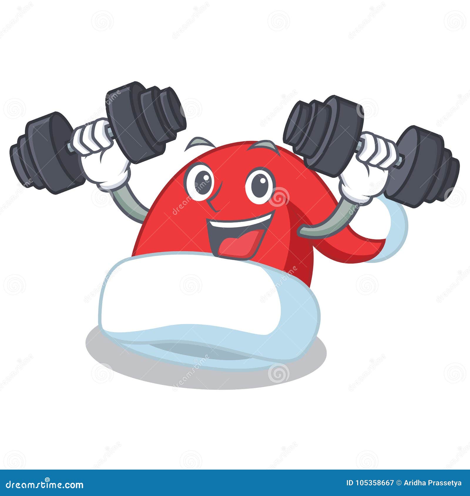 Fitness Christmas Hat Character Cartoon Stock Vector - Illustration of ...