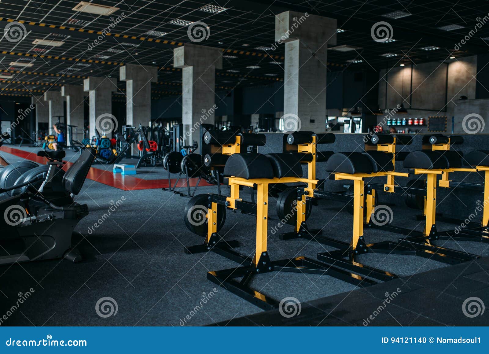 fitness club interior. gym nobody