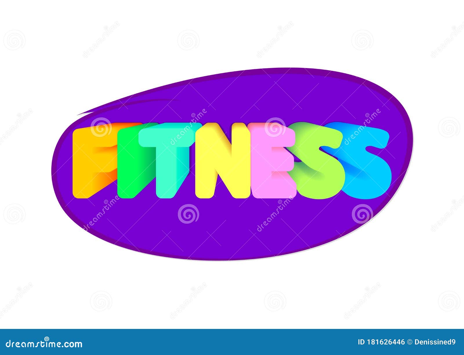 Fitness Club Isolated Sticker Word Design Template Vector Illustration Stock Vector Illustration Of Business Concept