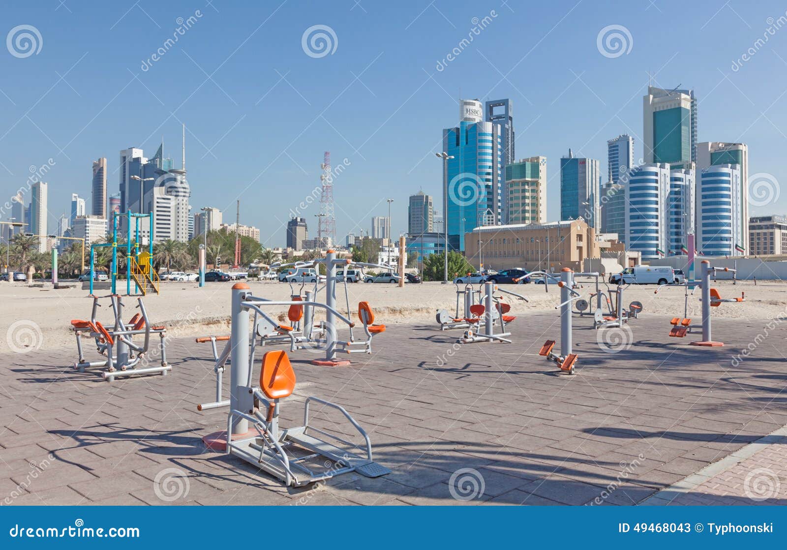 Fitness Devices at the Corniche in Kuwait Editorial Stock Photo Image