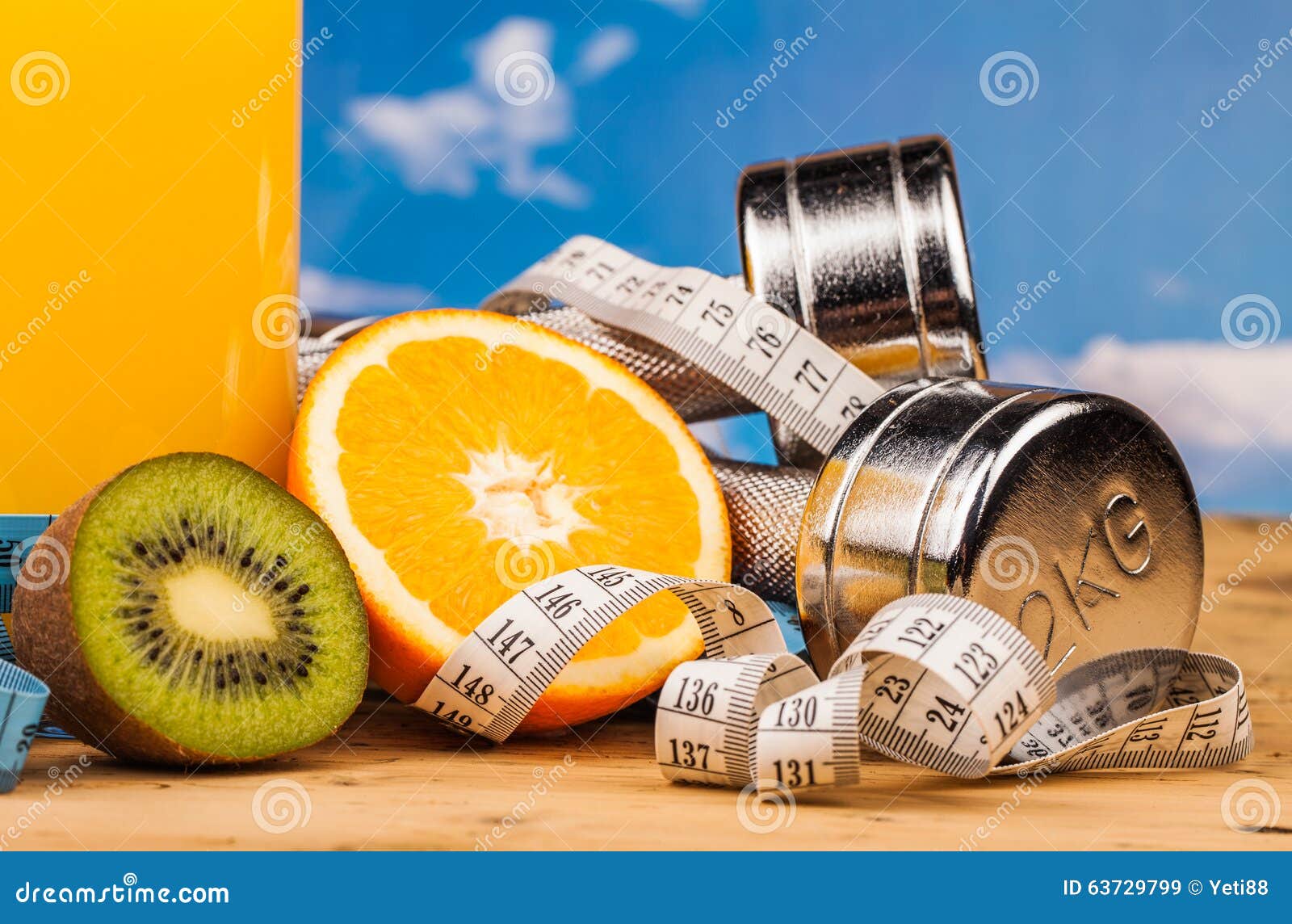 Fitness Equipment and Healthy Food Stock Image - Image of pumping ...