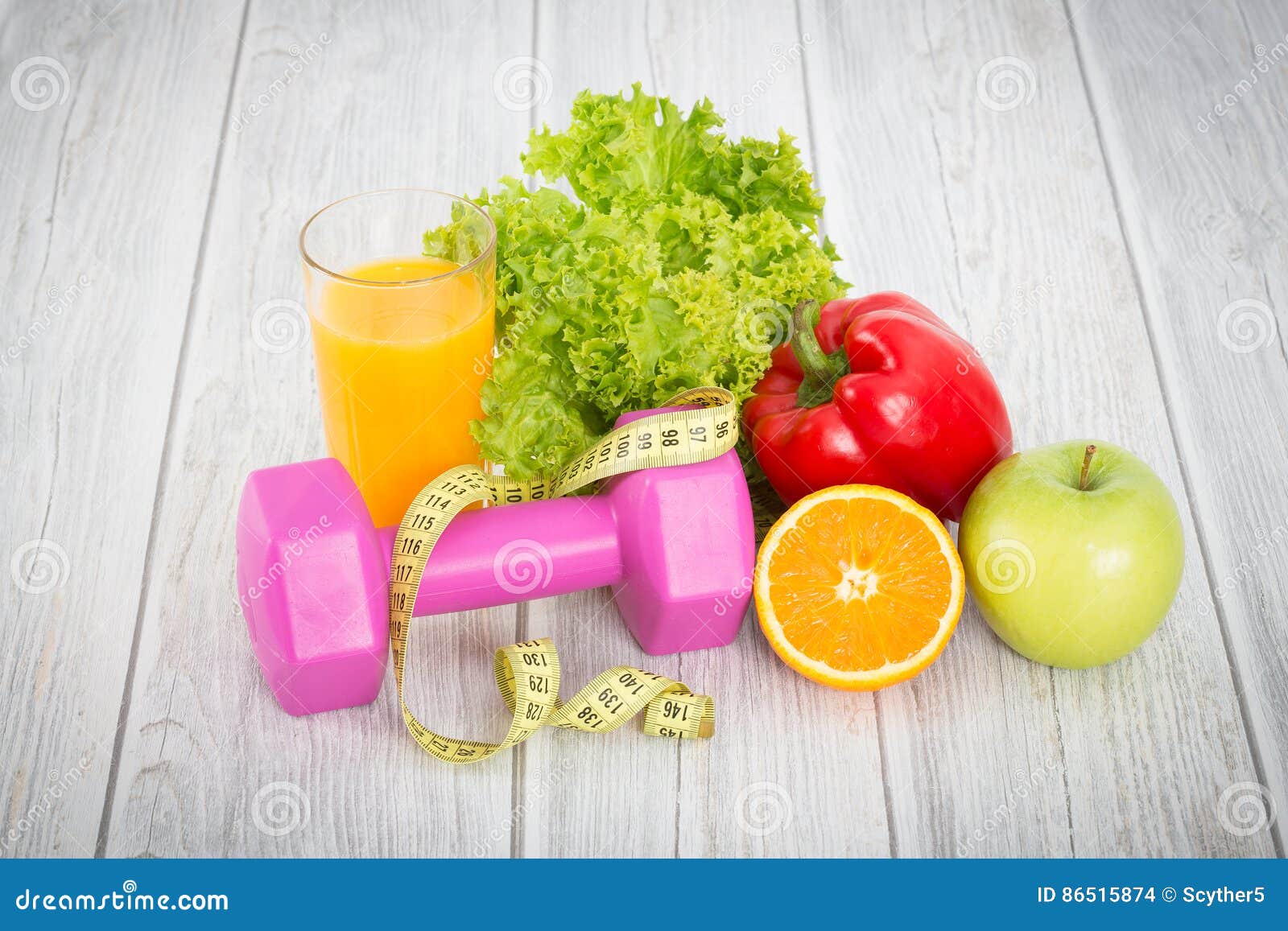 Fitness Equipment and Healthy Food. Stock Photo - Image of nutrition ...