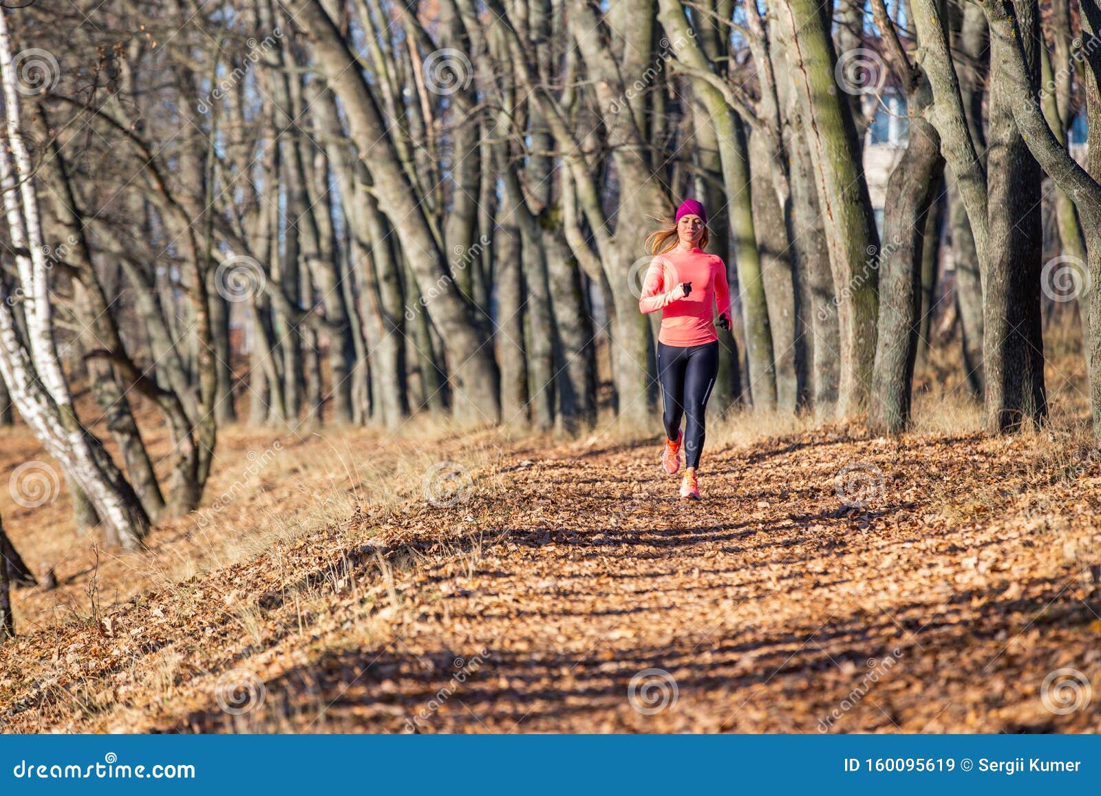 Fitness Girl Training Running in the Morning Park Stock Image - Image ...