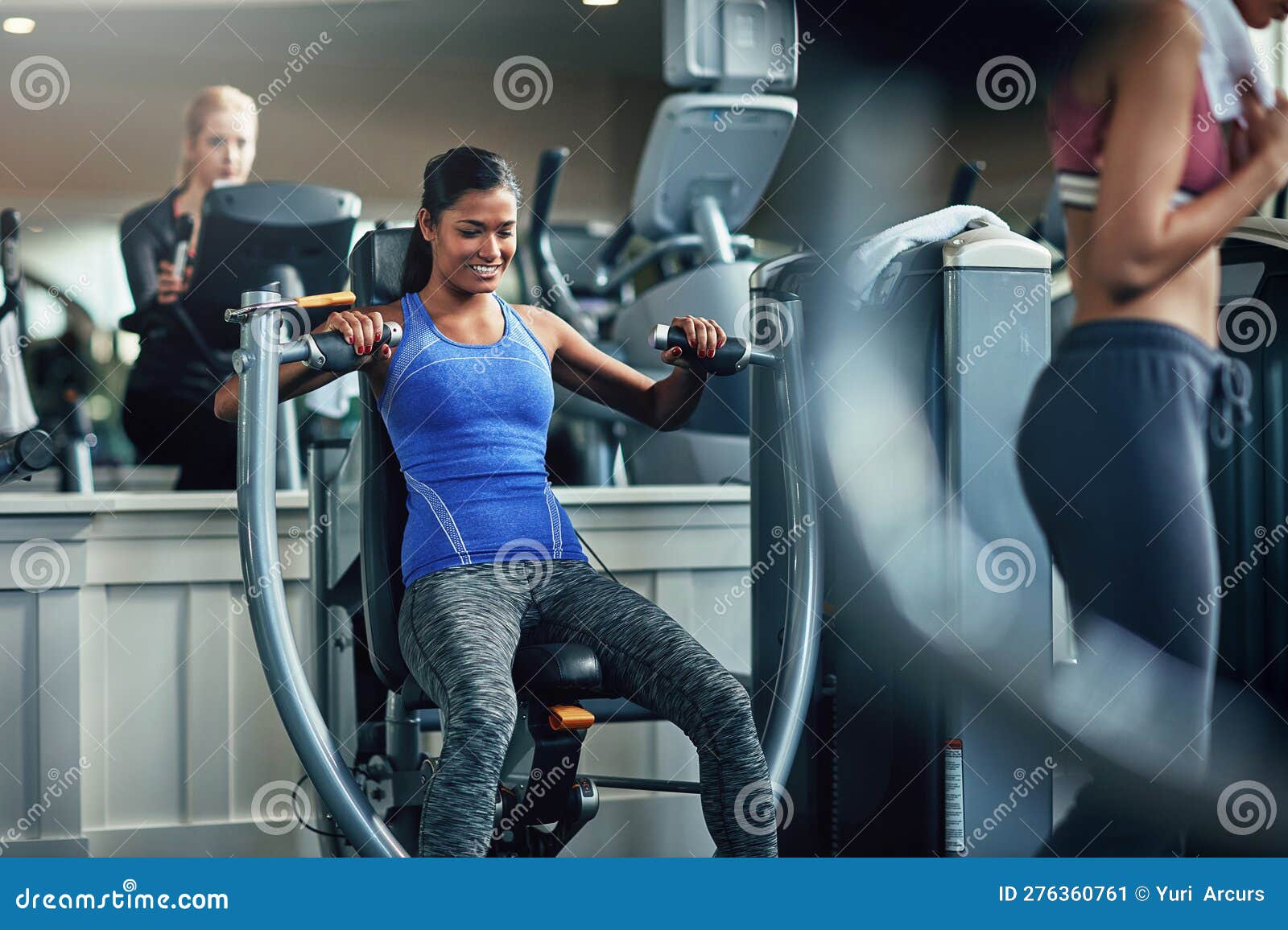 Fitness Goals. a Young Woman Working Out with a Chest Press at a Gym. Stock  Image - Image of beautiful, brunette: 276360761