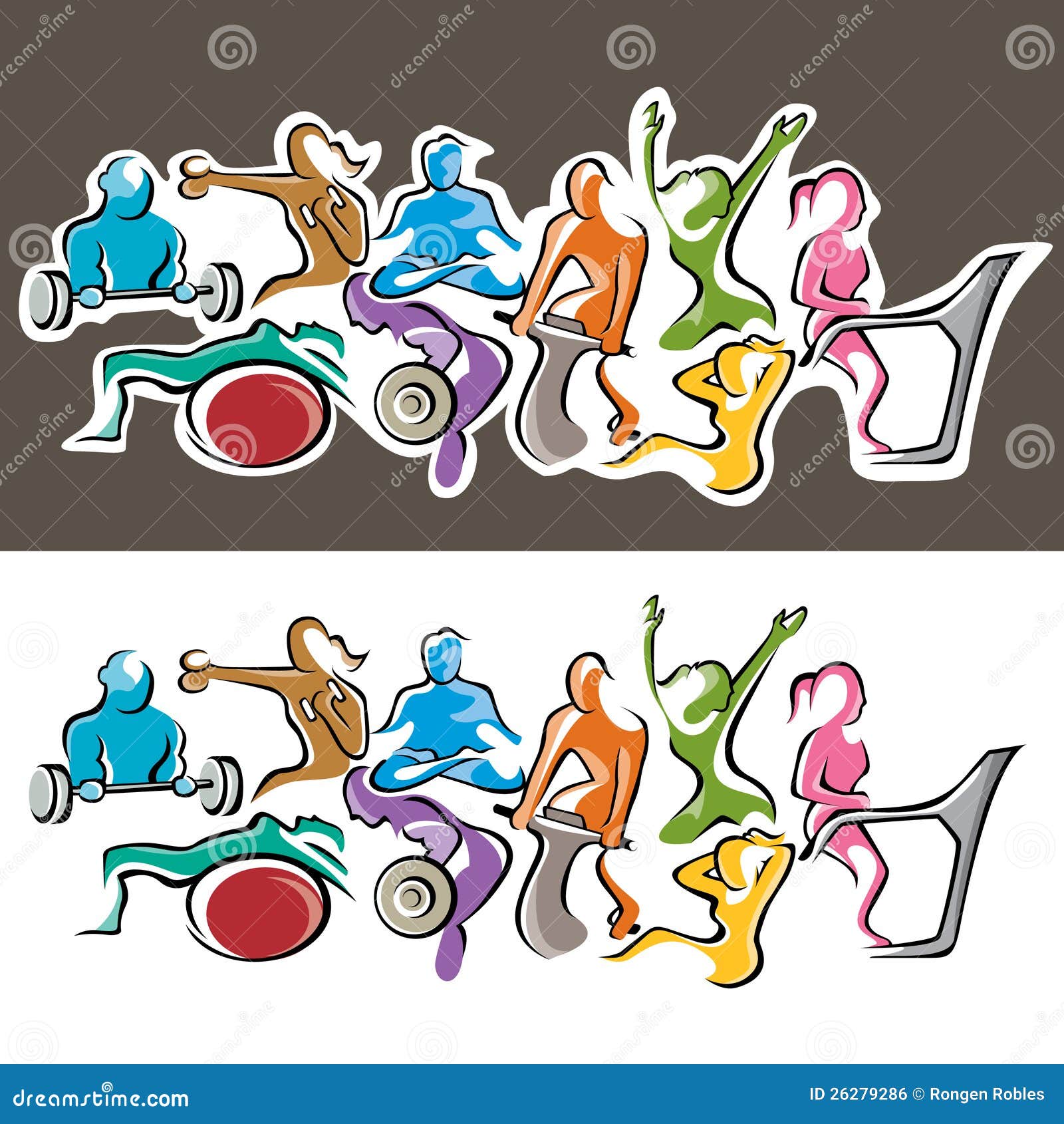Download Yoga, Athletics, Athletic Sports. Royalty-Free Vector