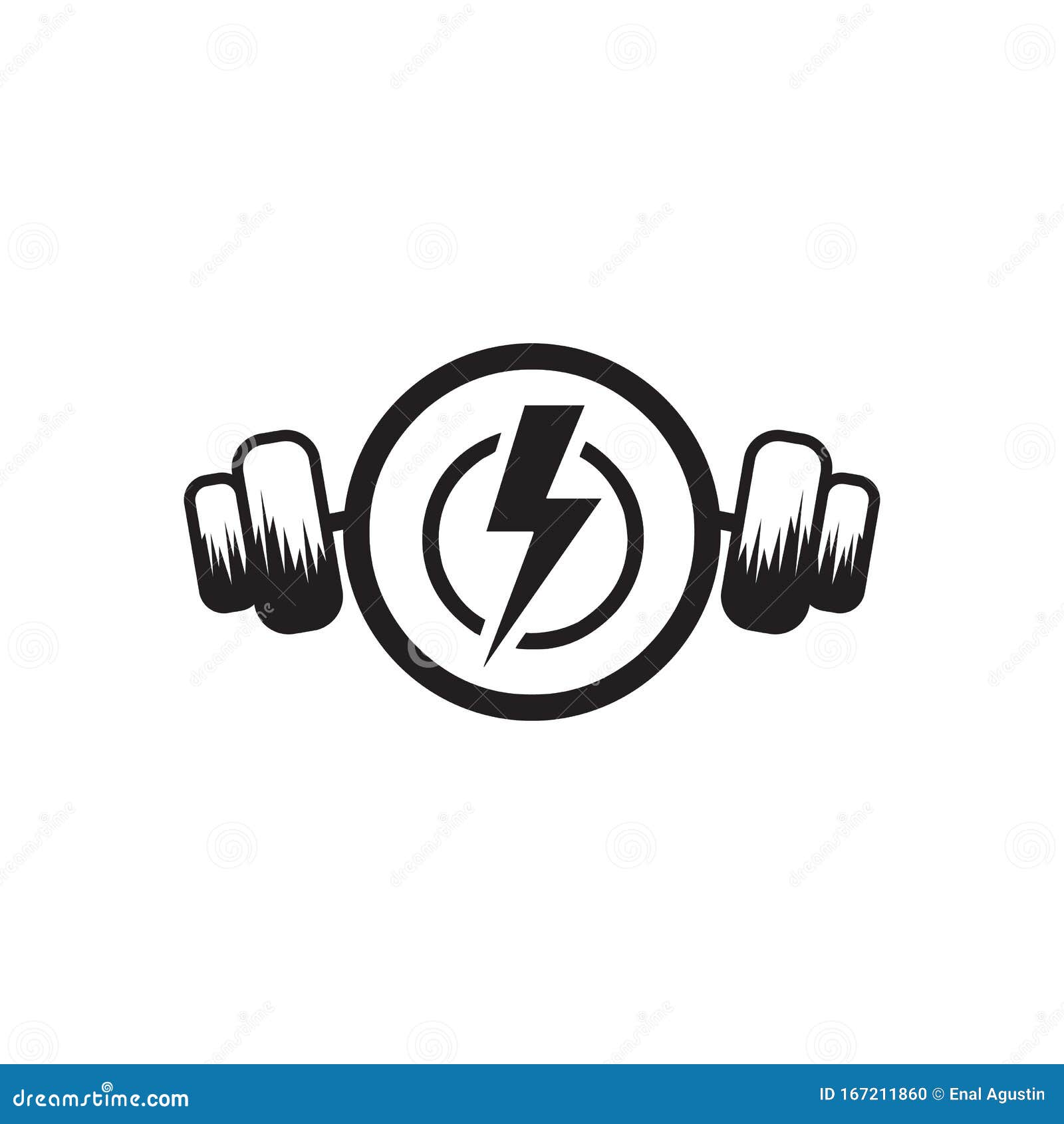 coffee fitness gym concept. Vector logo, label, icon or emblem with coffee  cup and barbell shape. workout and bodybuilding. Stock Vector