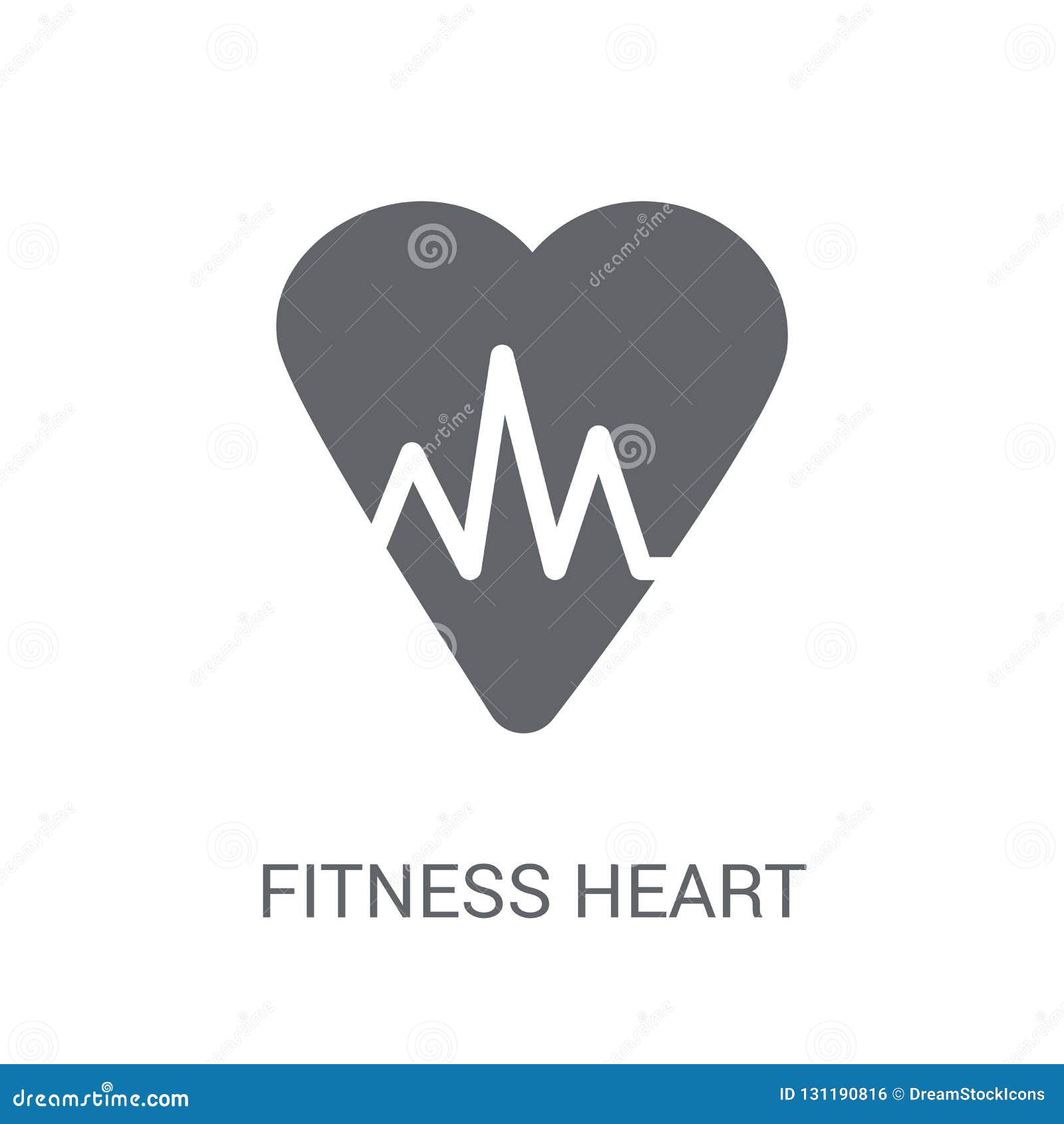Fitness Heart Icon Trendy Fitness Heart Logo Concept On White B