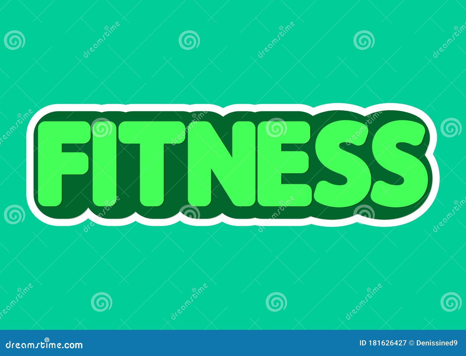 Fitness Isolated Sticker Word Design Template Vector Illustration Stock Vector Illustration Of Minimalistic Health