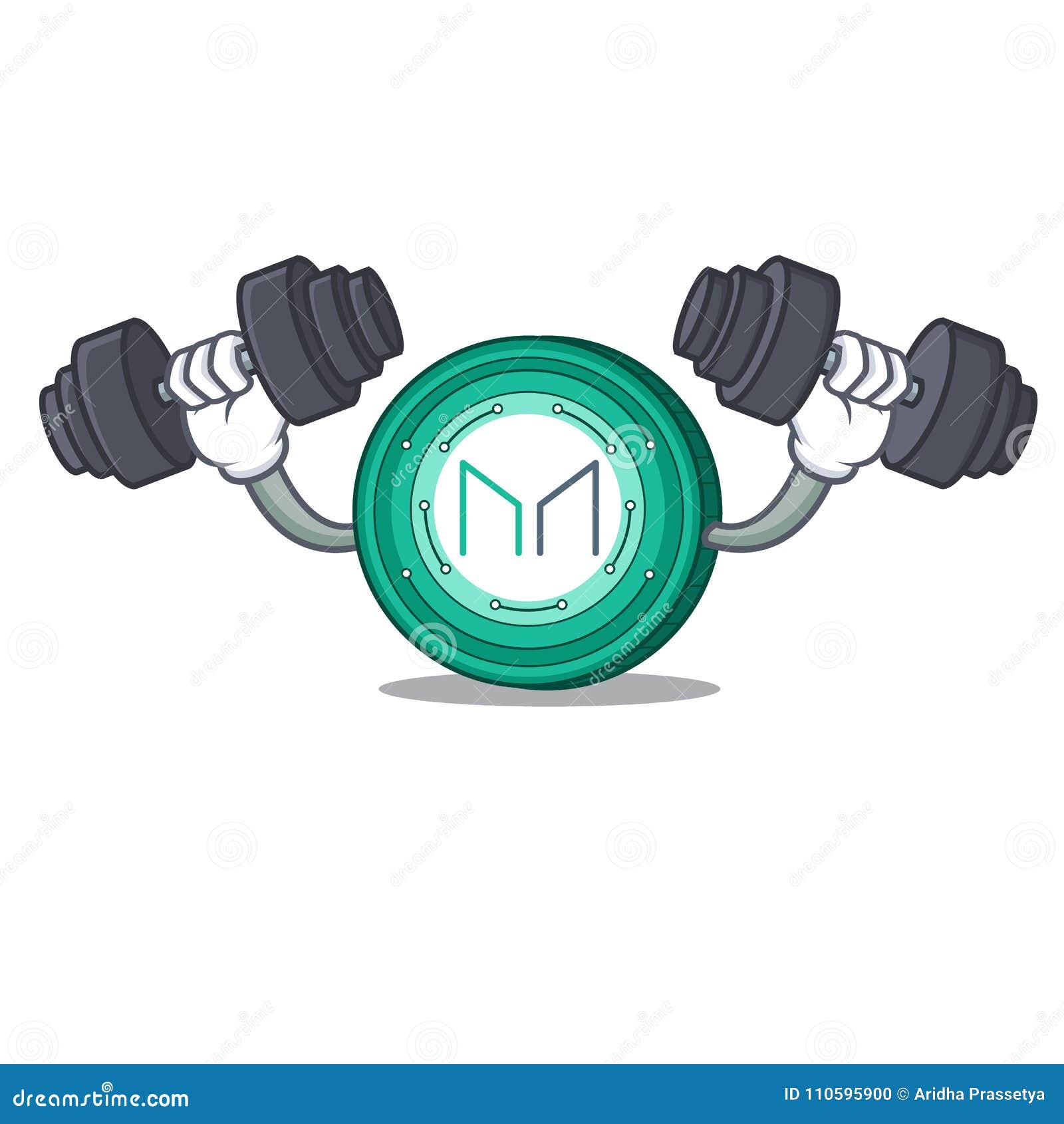 Fitness Maker Coin Character Cartoon Stock Vector - Illustration of