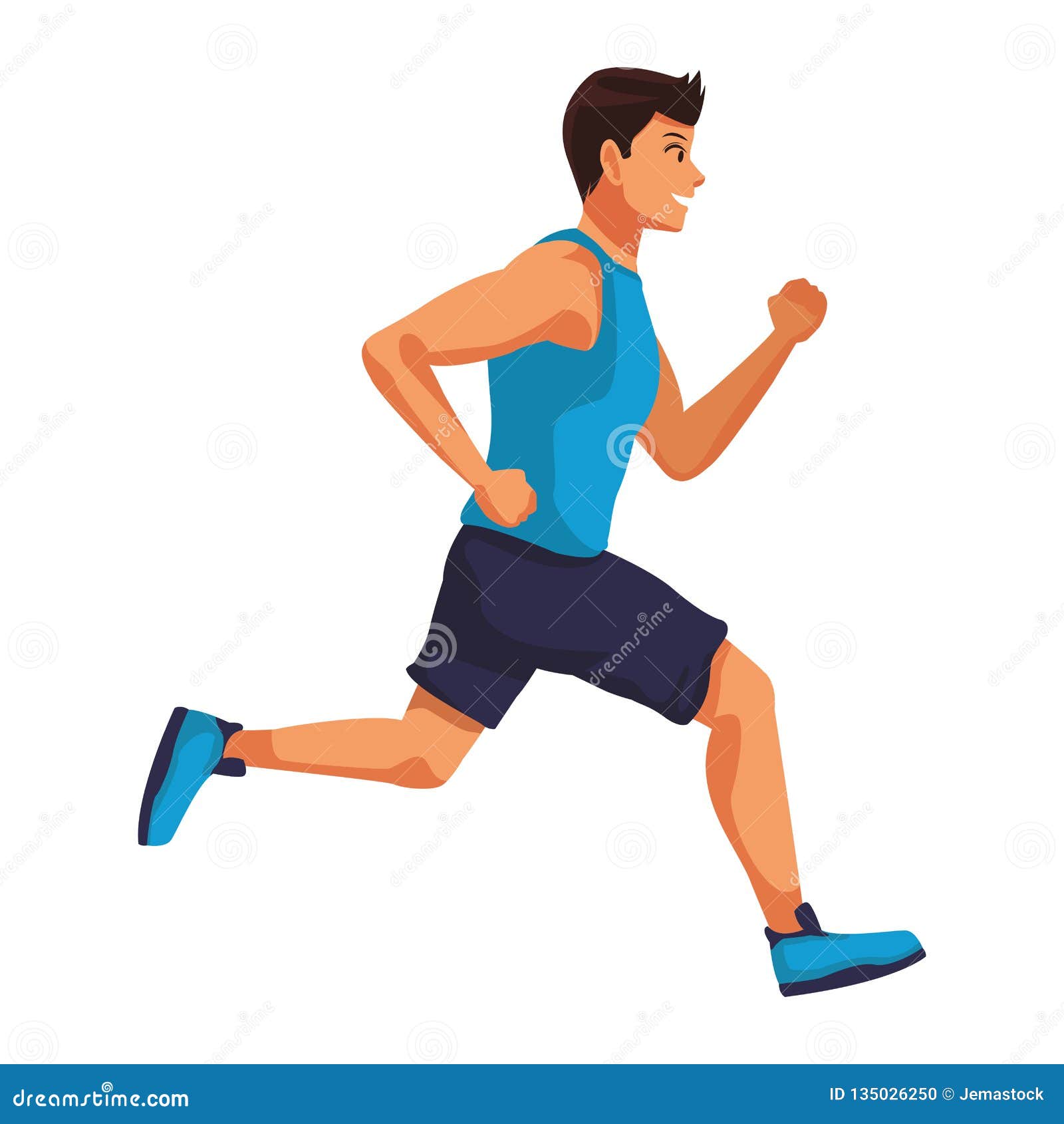 Fitness man running stock vector. Illustration of element - 135026250