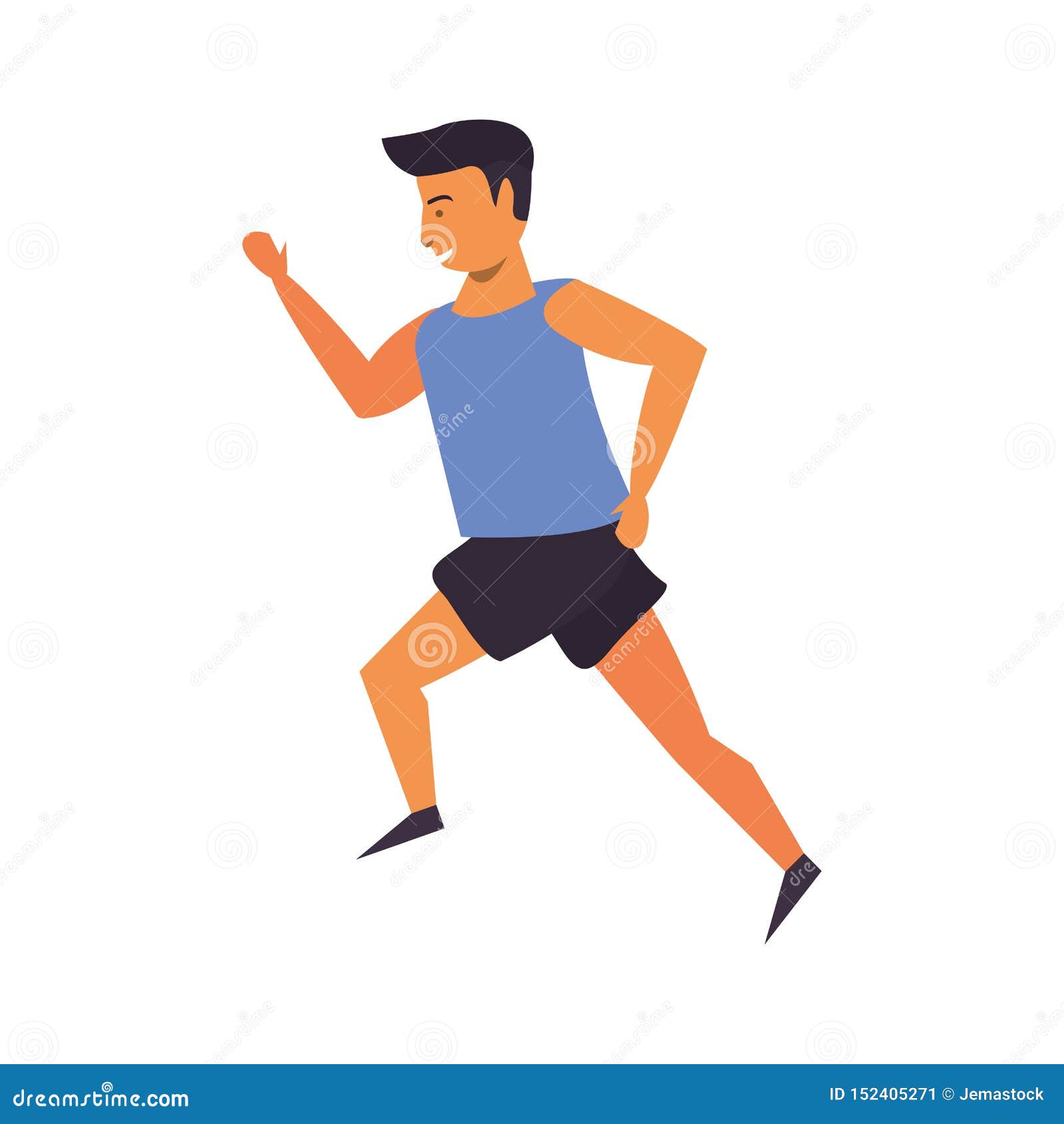 Fitness Man Running Isolated Cartoon Stock Vector - Illustration of ...