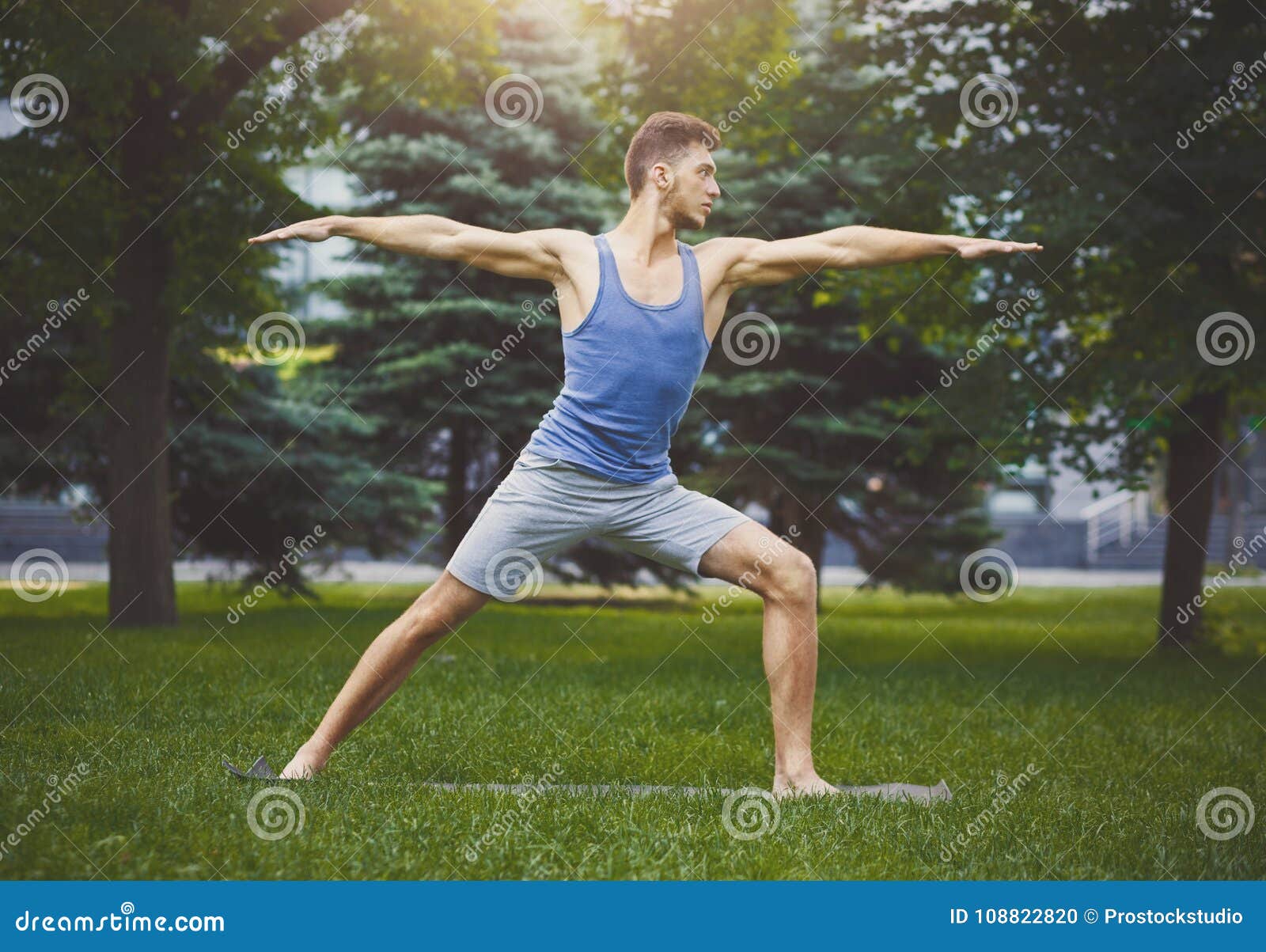 Fitness Man Warm Up Stretching Training Outdoors Stock Photo - Image of ...