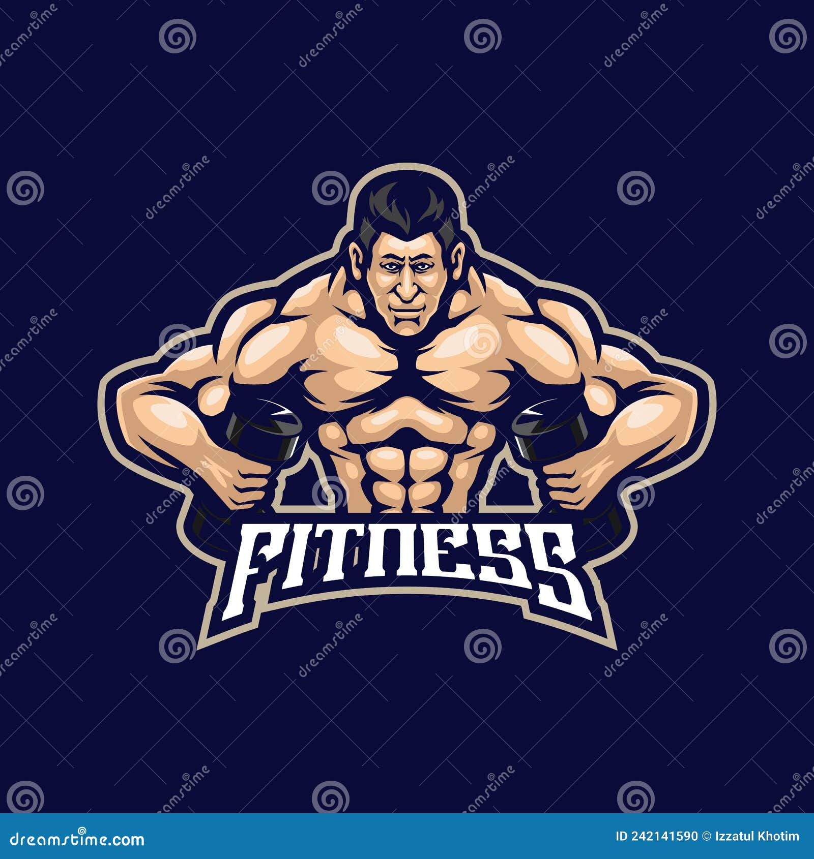 Fitness Mascot Logo Design Vector with Concept Style for Badge, Emblem ...