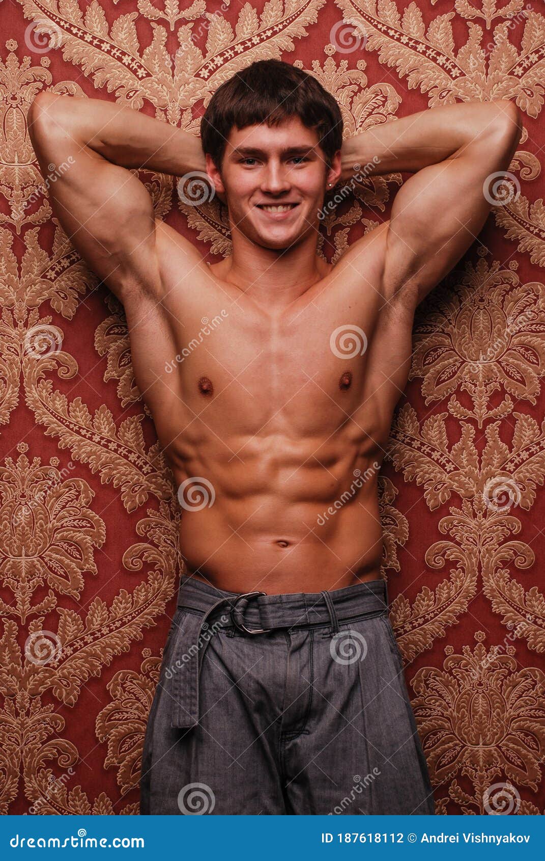 Male Fitness Model Six Pack Abs Stock Photo 134382587 
