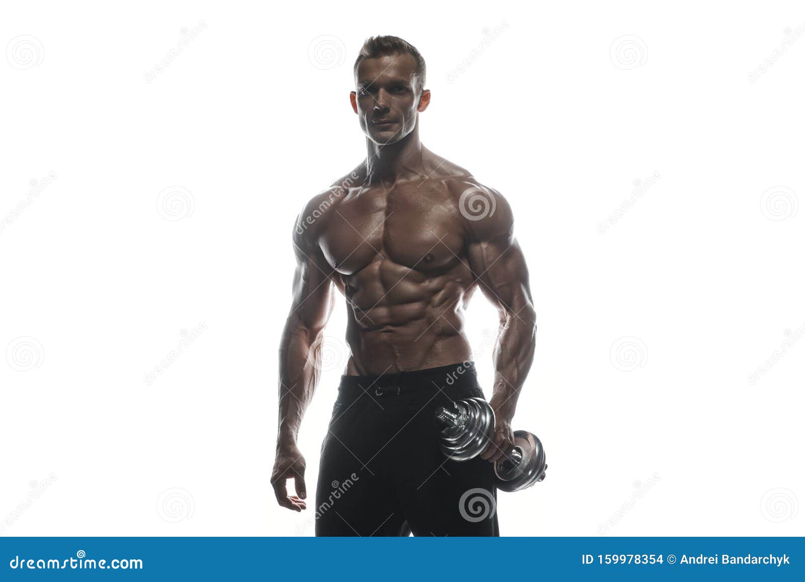 Fitness Model Man Posing in Studio Stock Photo Image of bodybuilding