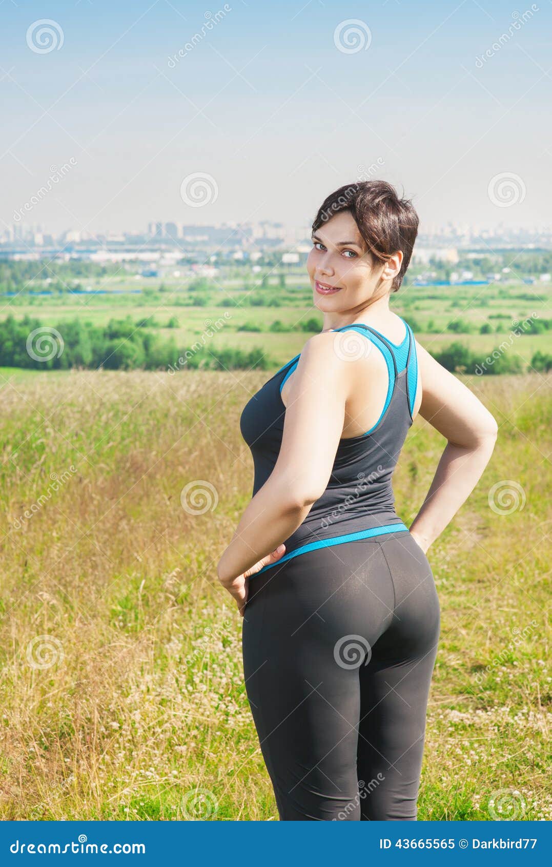 Fitness Plus Size Woman Outdoor Image - Image of loss, healthy: 43665565