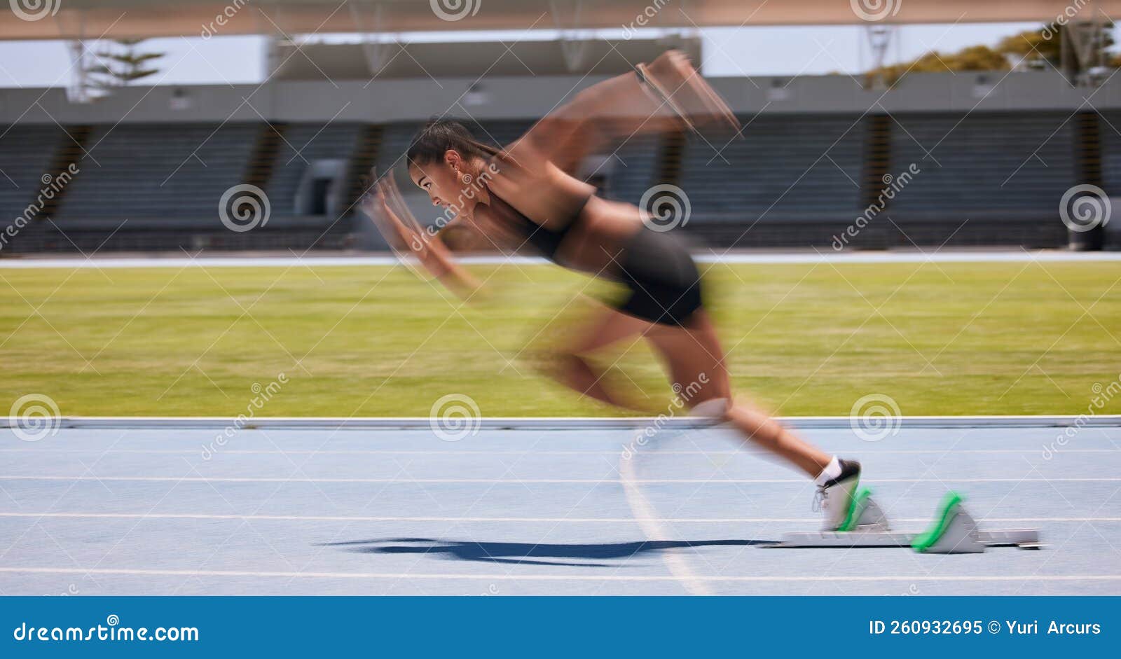 Fitness, Run and Fast Blur Athlete Running on a Race Track for Sports ...