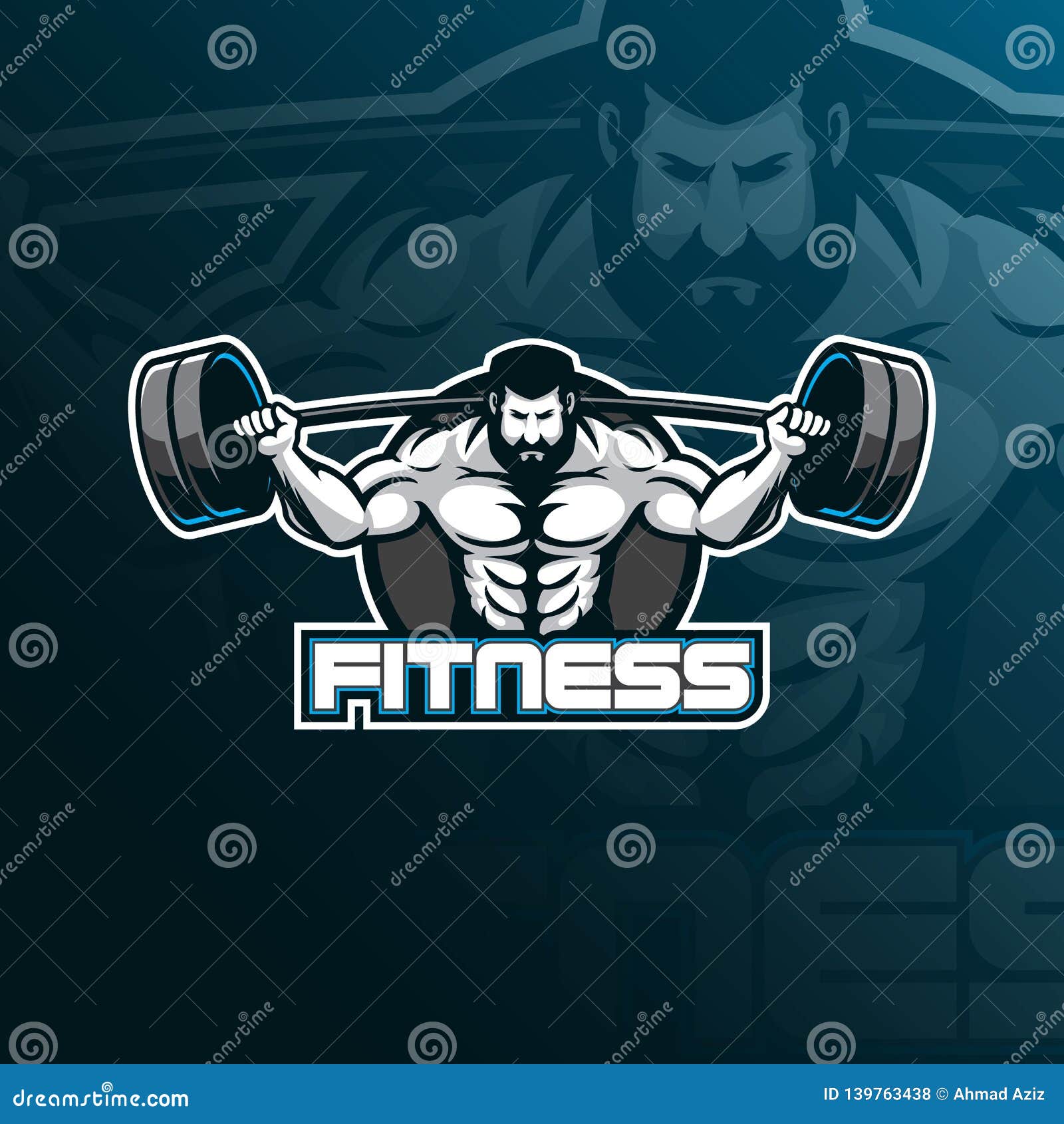 Fitness Vector Mascot Logo Design with Modern Illustration Concept ...