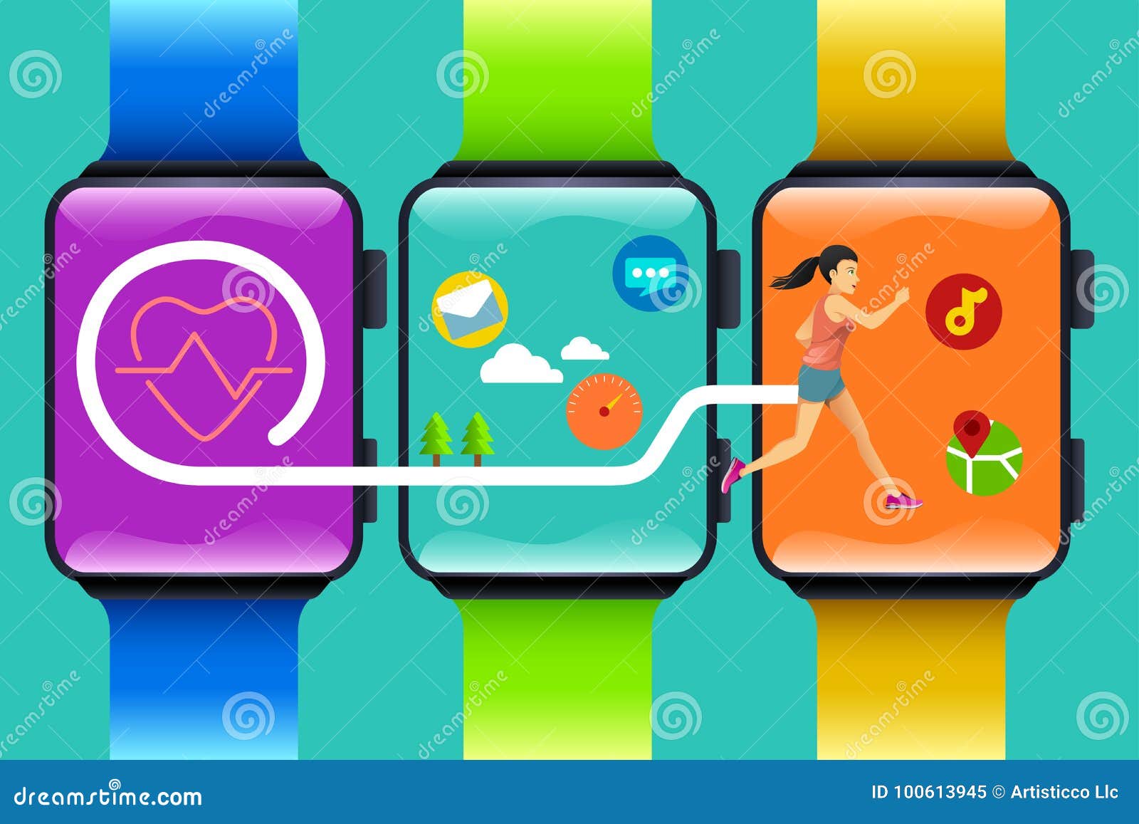 Fitness Watch Technology Concept Stock Vector Illustration of concept