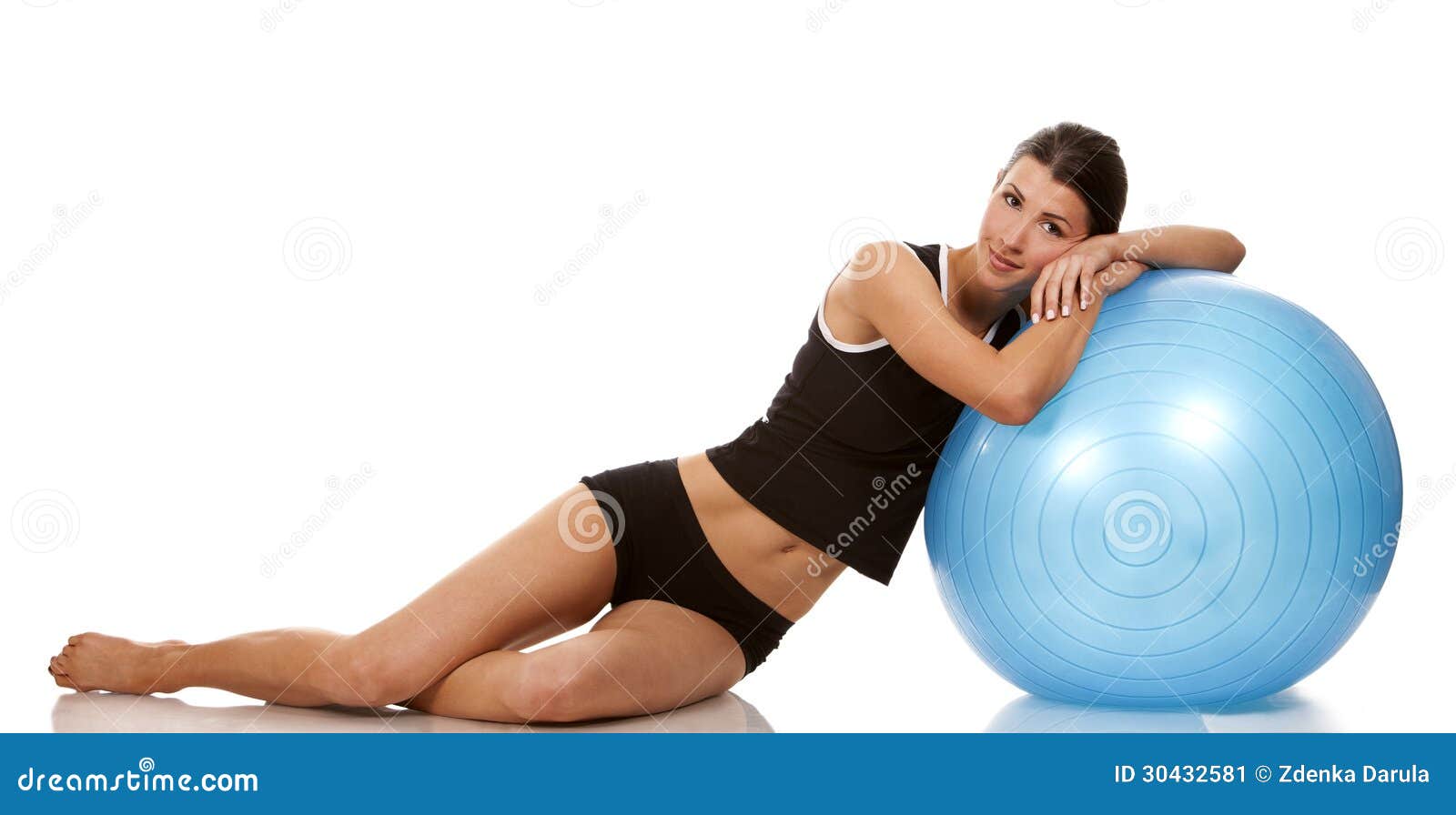 Fitness Woman With Ball Stock Image Image Of Adult Pilates