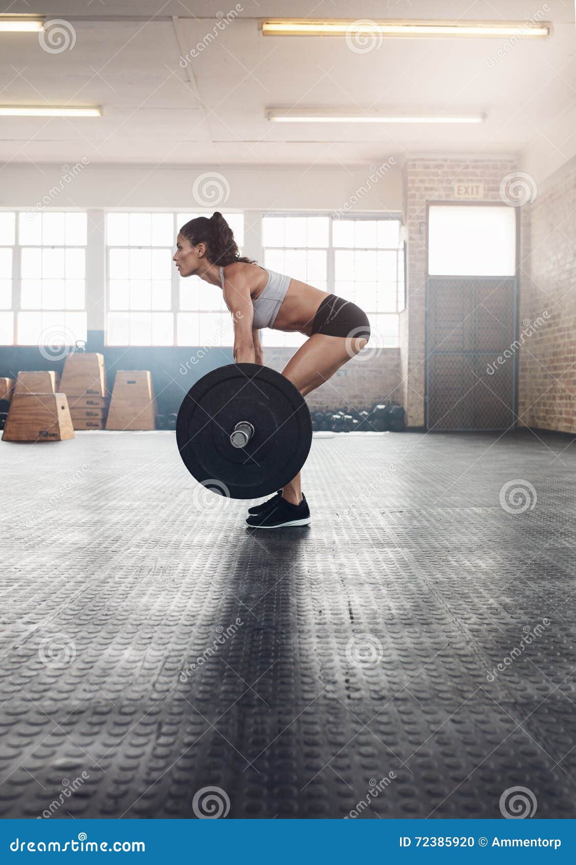 Fitness Woman Doing Weightlifting Exercise Stock Photo - Image of ...