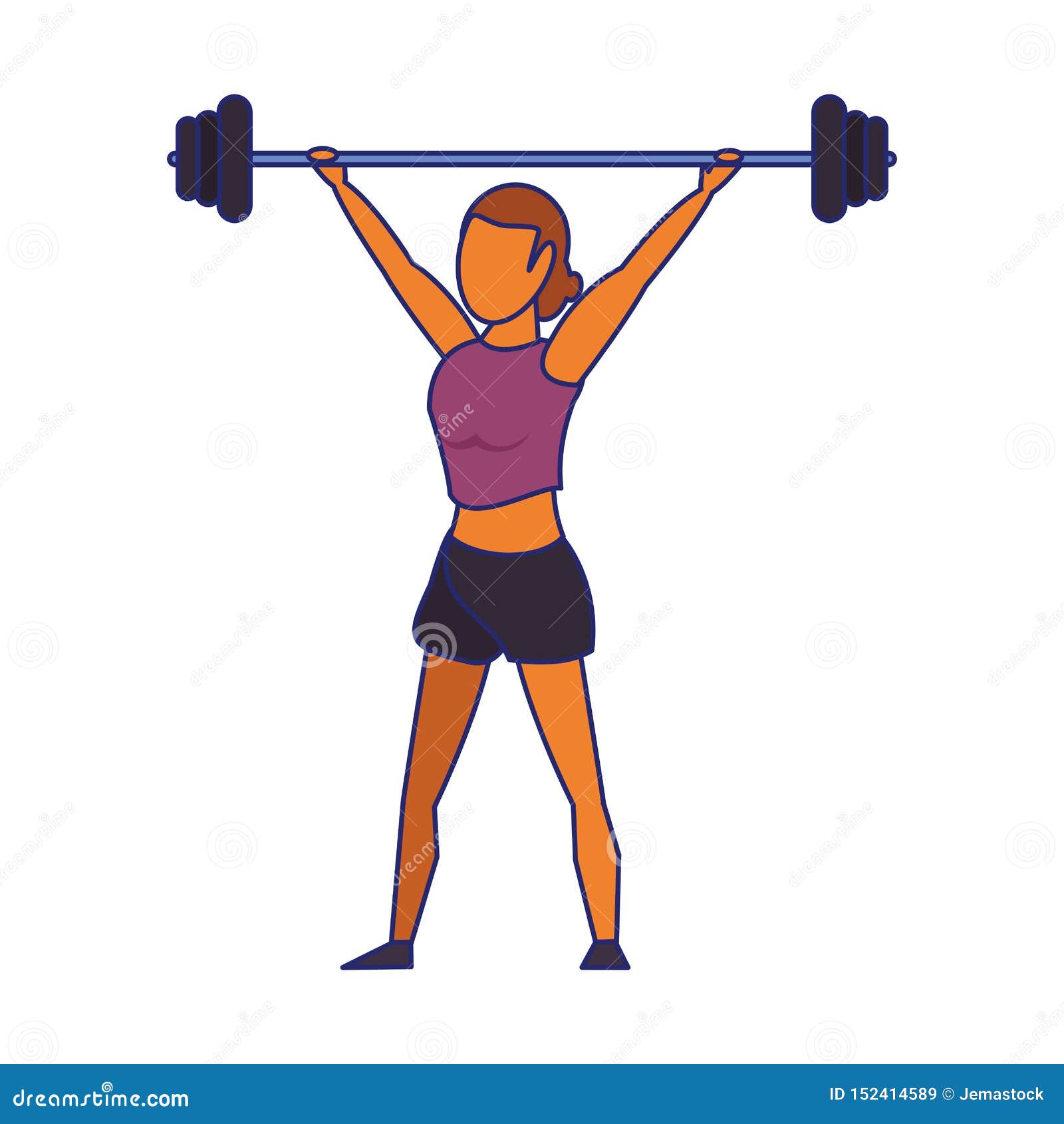 Fitness Woman Lifting Weights Isolated Cartoon Blue Lines Stock Vector -  Illustration of sportive, active: 152414589