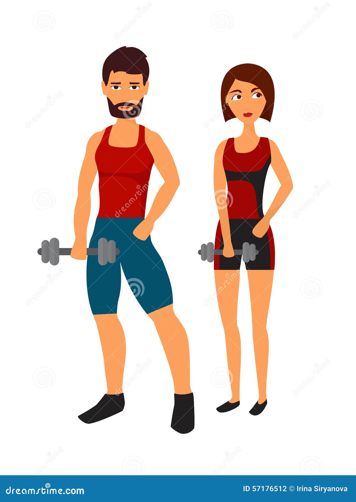 Fitness Woman With Personal Trainer Stock Vector - Image: 57176512