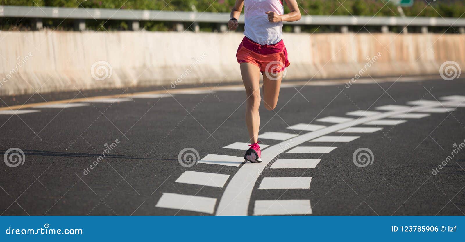 Fitness Woman Running on Highway Road Stock Photo - Image of japanese ...