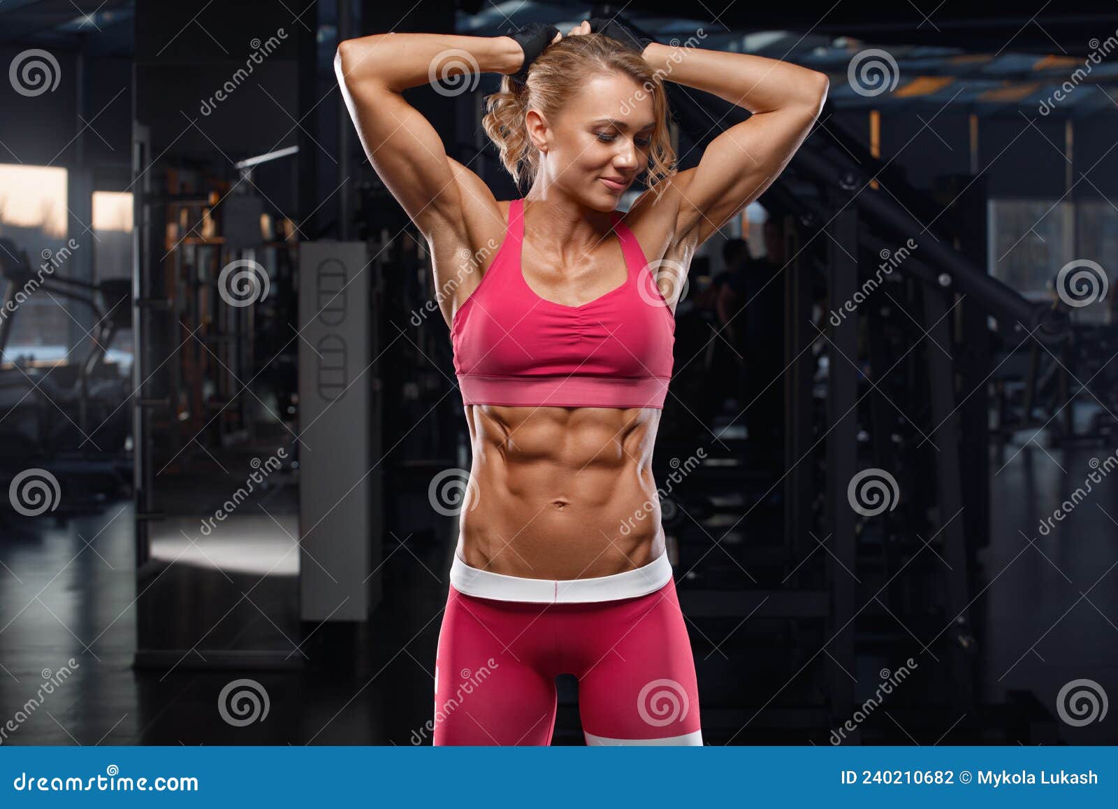 Fitness Woman Showing Abs and Flat Belly. Muscular Girl, Shaped Abdominal  Stock Photo - Image of lifestyle, belly: 240210682