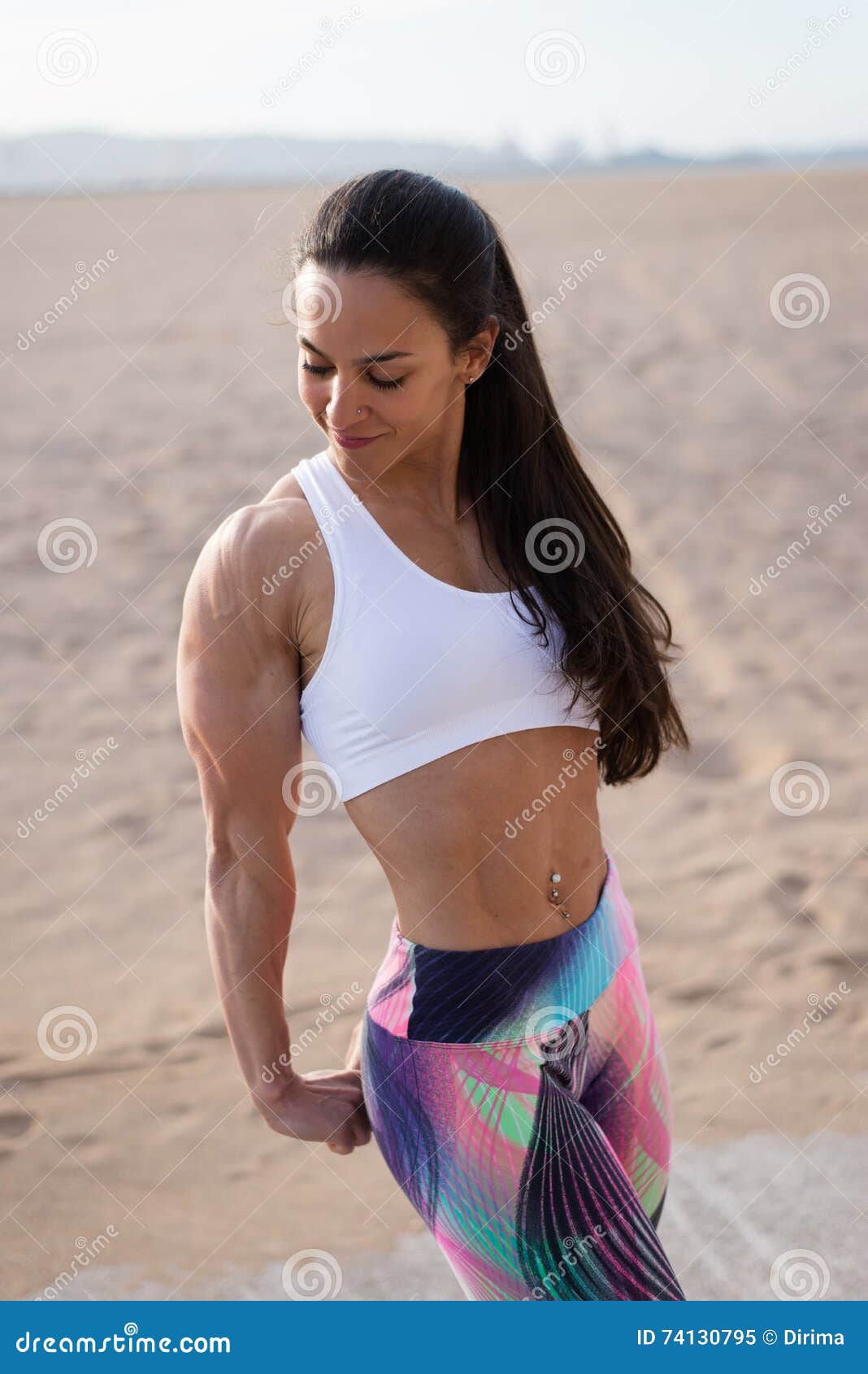 Fitness Woman Strong Arm Muscles Stock Image - Image of woman