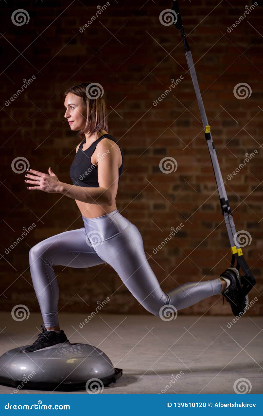 Fitness Woman Workout on TRX Straps in Gym. Crossfit Style. Training TRX.  Stock Photo - Image of body, lifestyle: 139610120