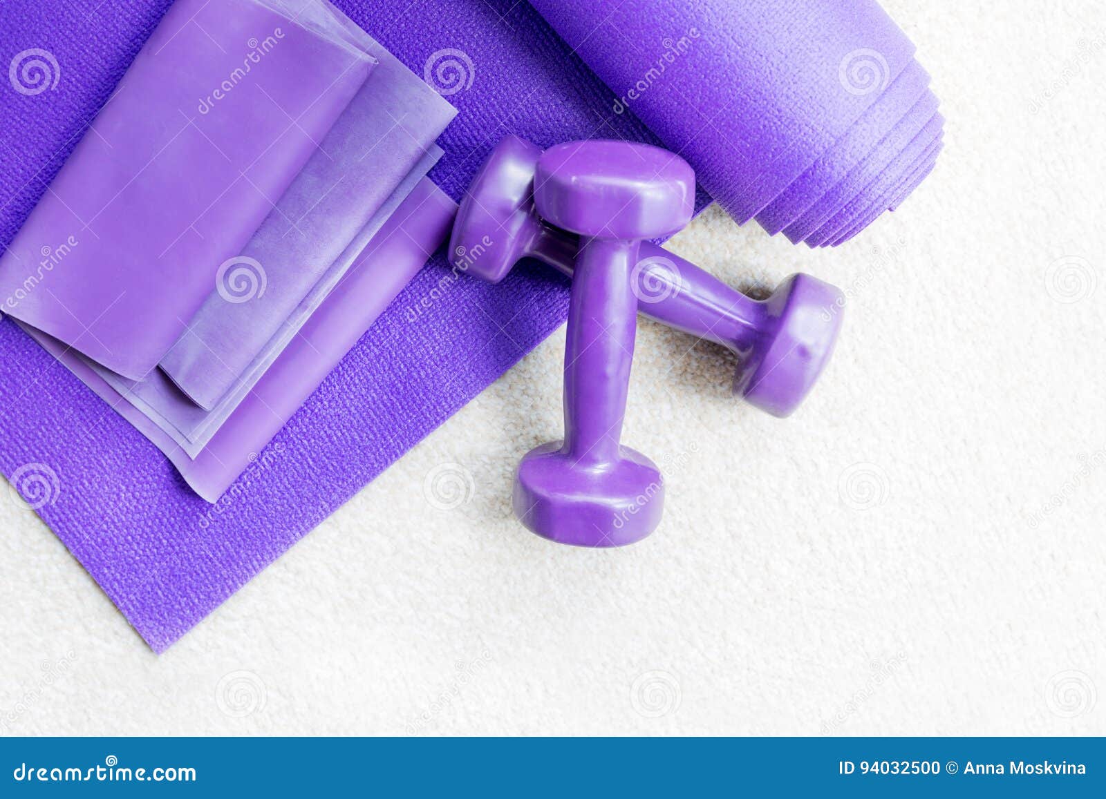 Fitness Yoga Pilates Equipment Props on Carpet Stock Photo - Image of ...