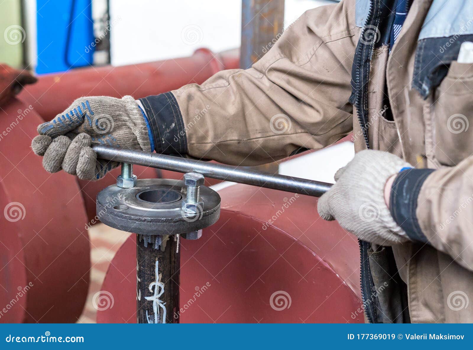 Fitter Assembler is Assembling a New Gas Pipeline Line in a Gas Boiler