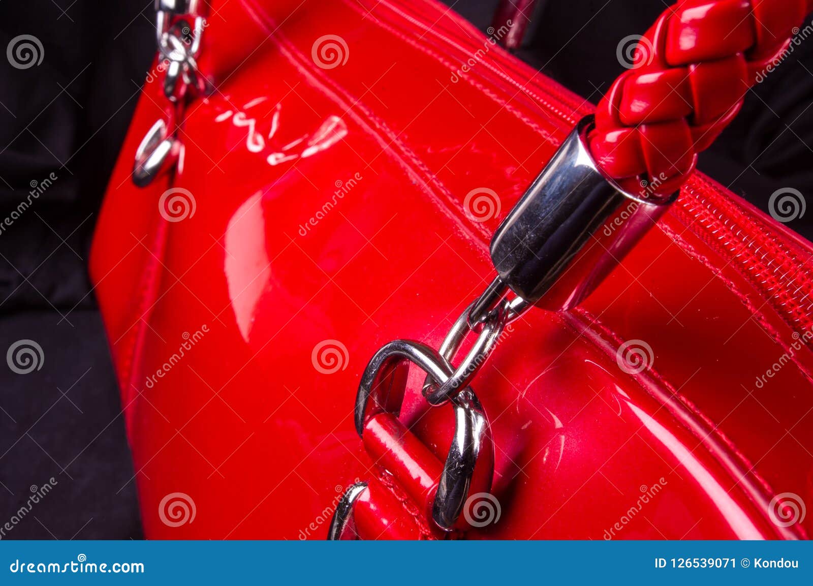 Fittings on the Leather Hand Bag, Close Up Stock Image - Image of ...