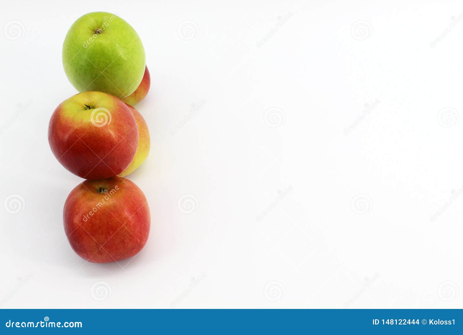 Friendly Team Apple on a White Background Stock Photo Image of hunger