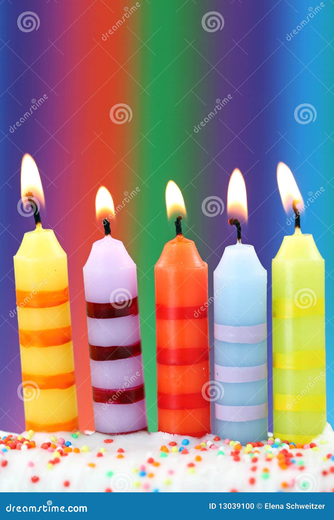 Five birthday candles stock photo. Image of dessert, flame 13039100