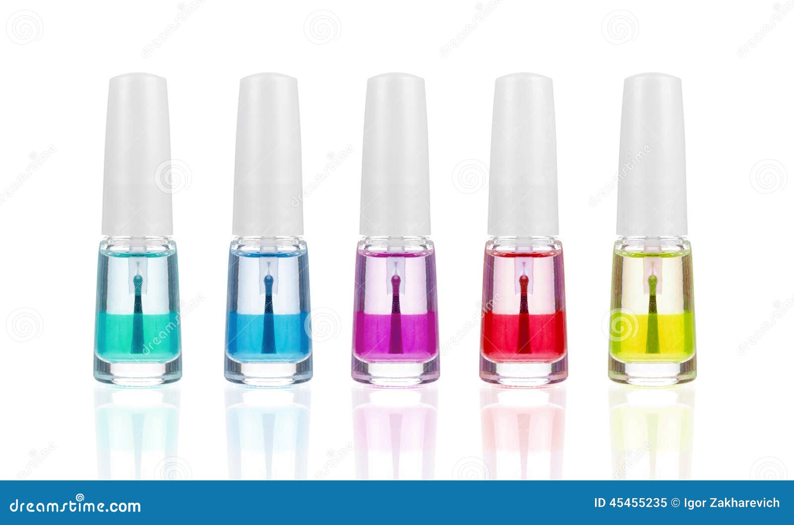 Five Bottles of Nail Varnish Stock Image Image of gloss, background