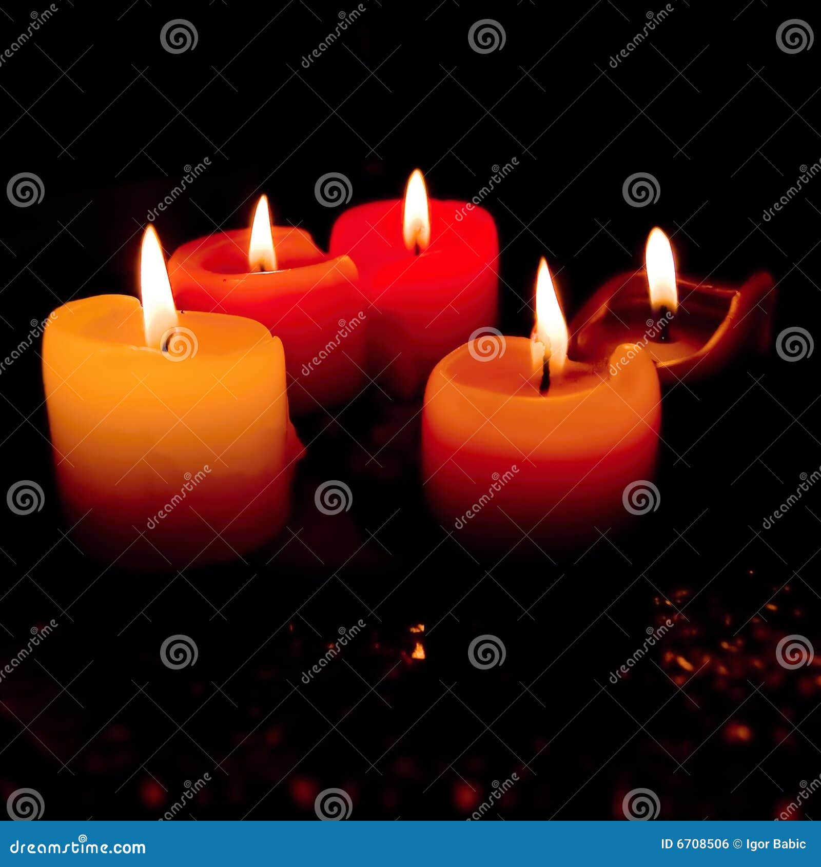 Five candles stock photo. Image of abstract, flame, warm - 6708506