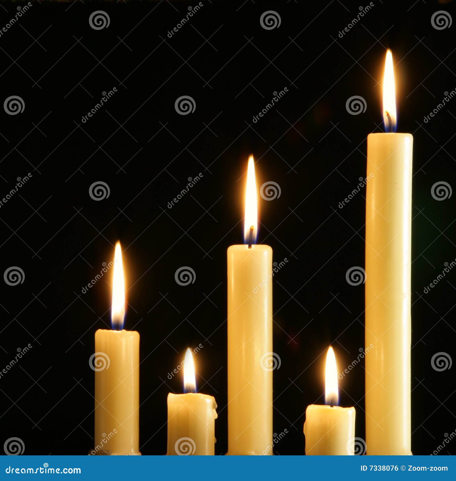 Five candles stock photo. Image of decoration, christmas 7338076