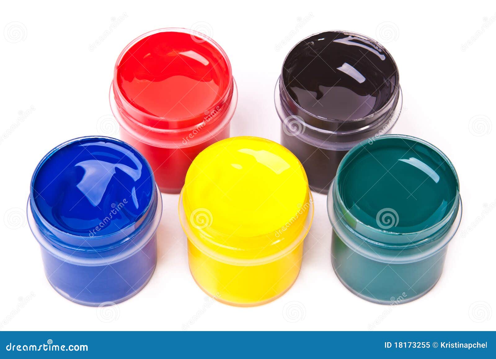 Five Cans with Bright Acrylic Paints Stock Image Image of painting
