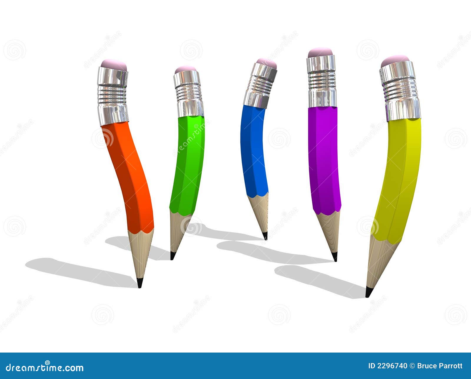 Five Character Pencils Stock Photo Image 2296740