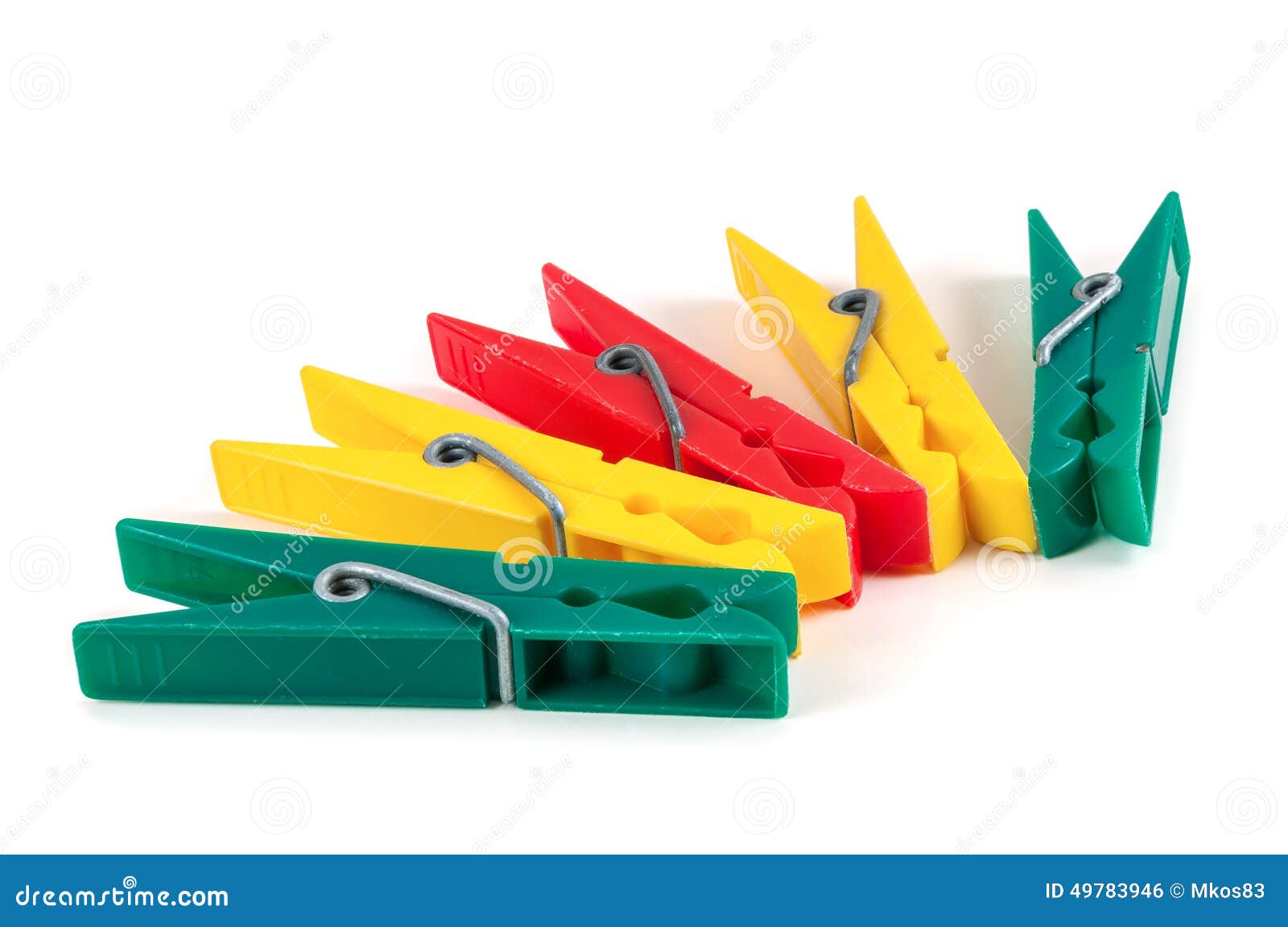 Five Colorful Plastic Clothespins Stock Photo Image of bundle
