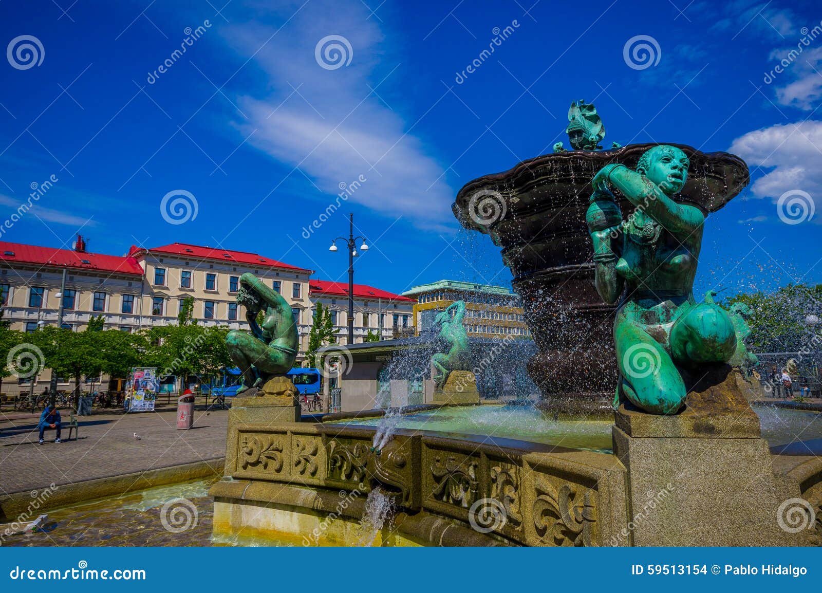 Five Continents Water Fountain in Jarntorget Editorial Stock Image ...