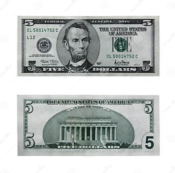 Five dollar bill with path stock image. Image of cent, dollar - 642891