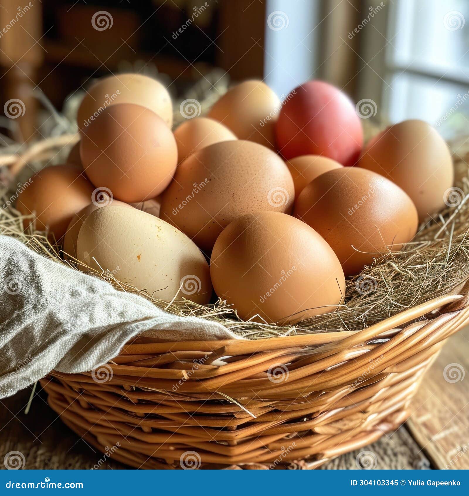 Five Dozen Golden Brown Eggs in a Basket Stock Image Image of farming