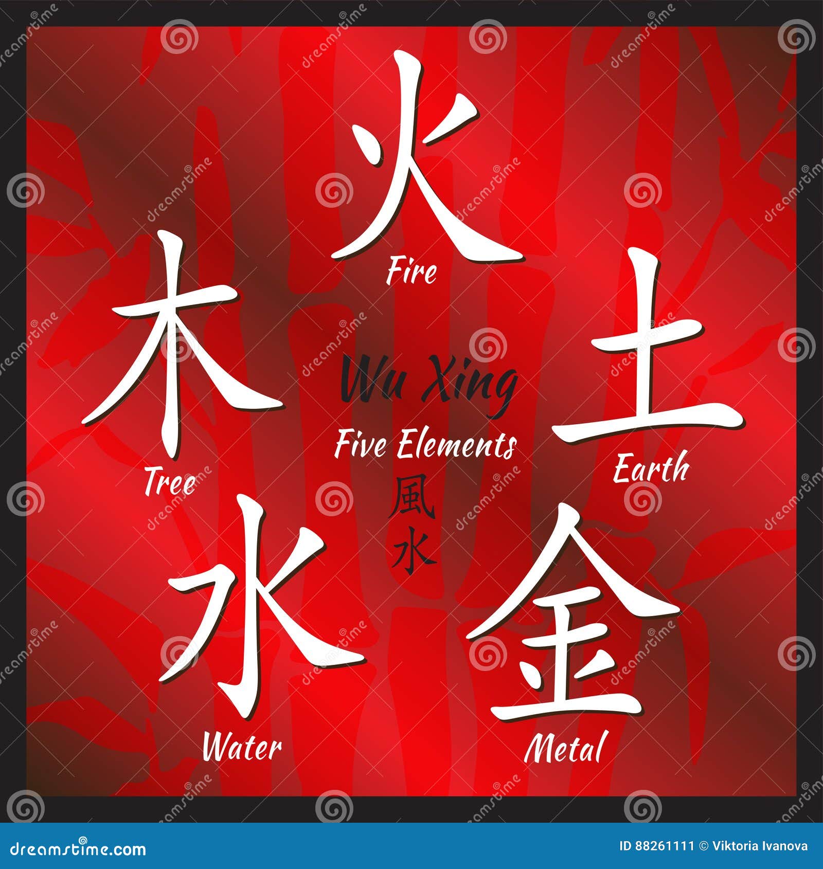 Five Elements Of Feng Shui In Flat Design Stock Illustration - Download  Image Now - Feng Shui, Dirt, Fire - Natural Phenomenon - iStock