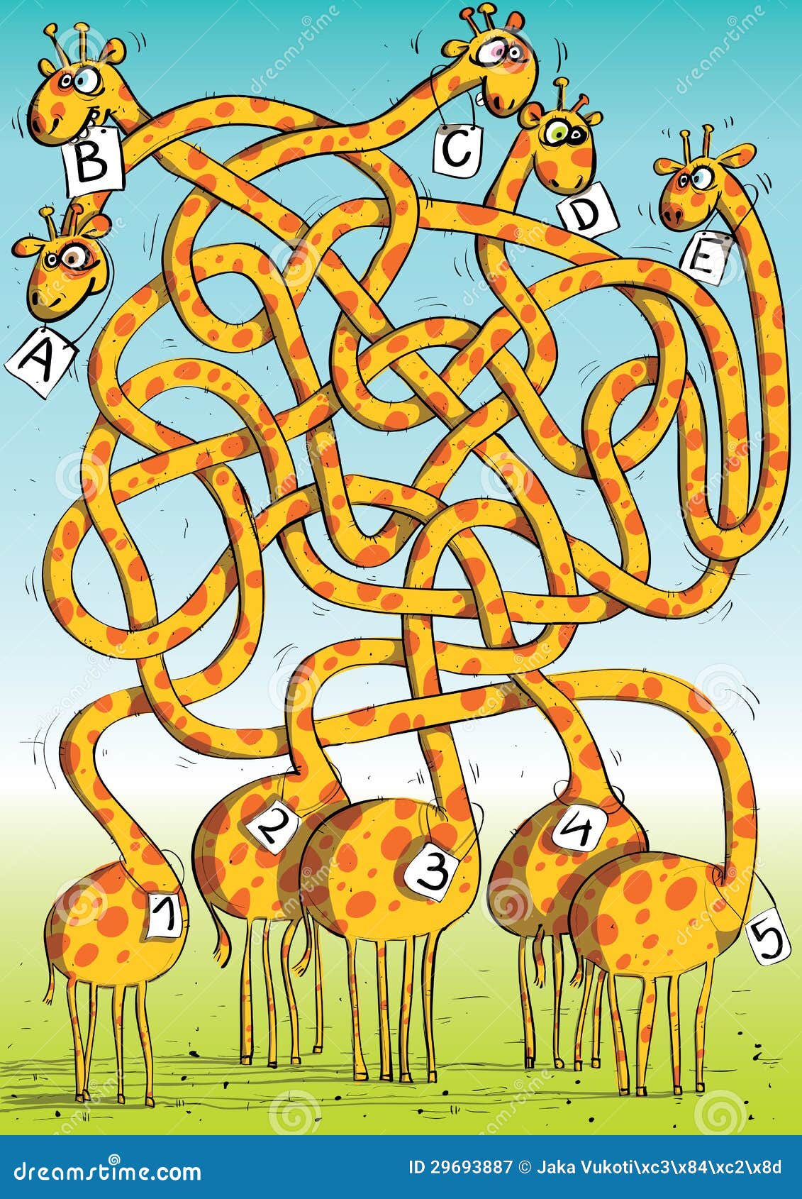 five giraffes maze game