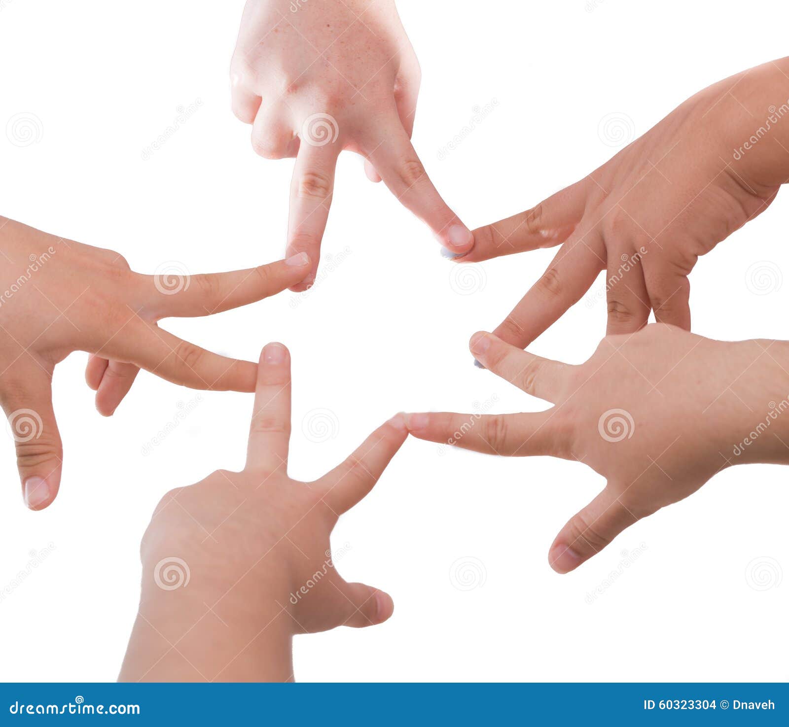 Five Girl Friends Holding Hands in a Star Shape Stock Photo ...