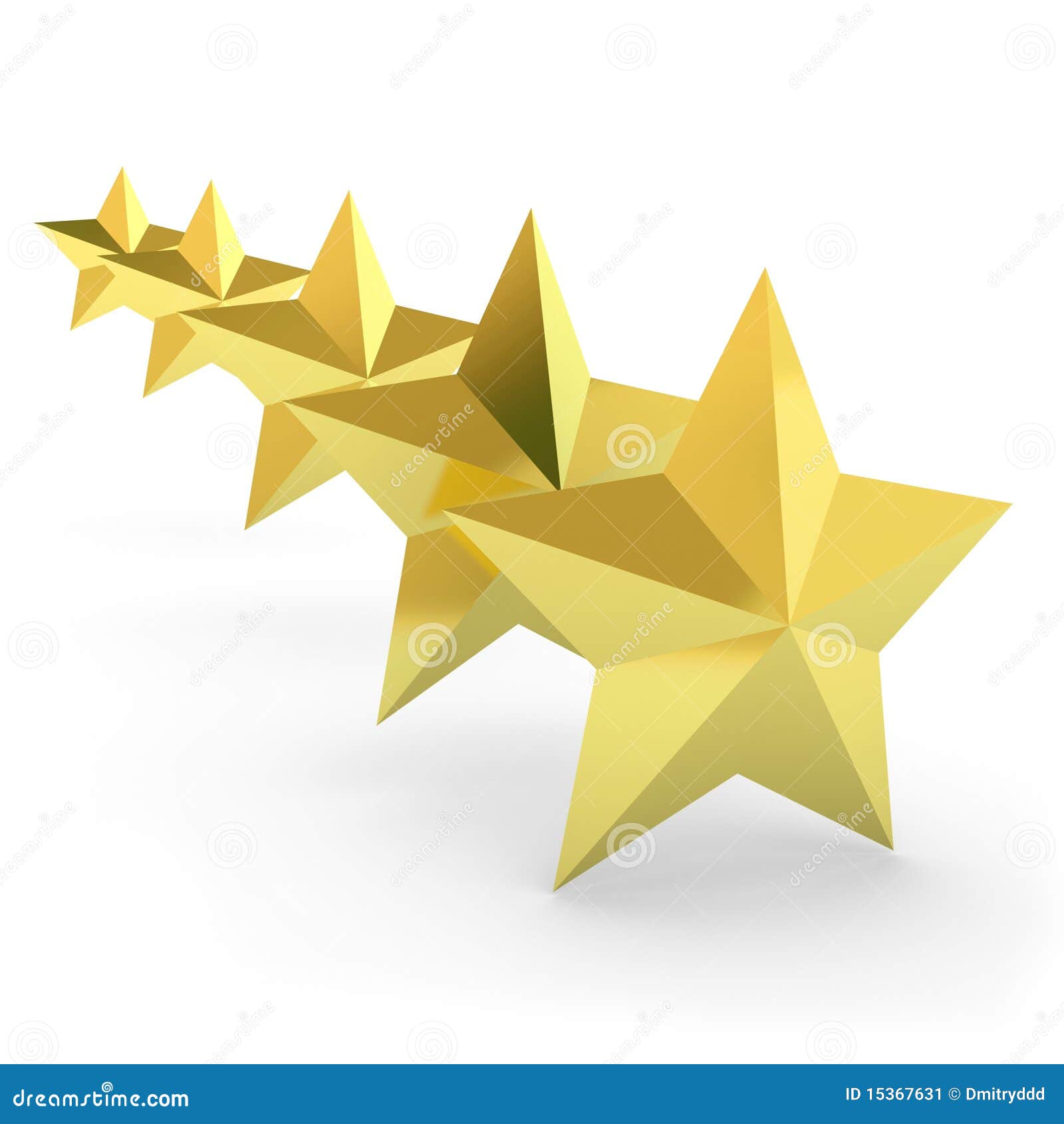 Five Gold Stars Isolated On White Stock Illustration 163074536